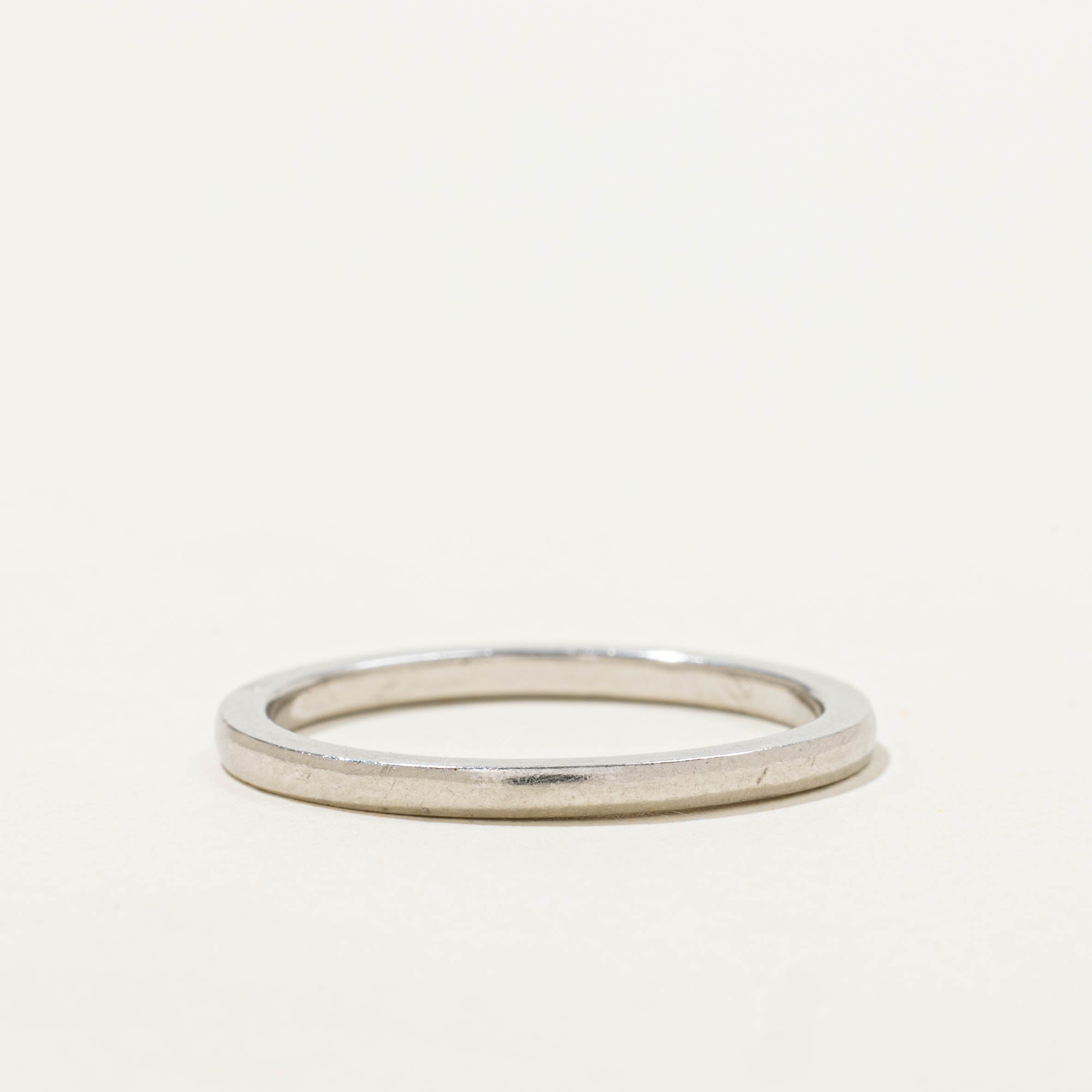 Platinum Plain Thin Stacking Band | 1.55mm | SZ 6.5