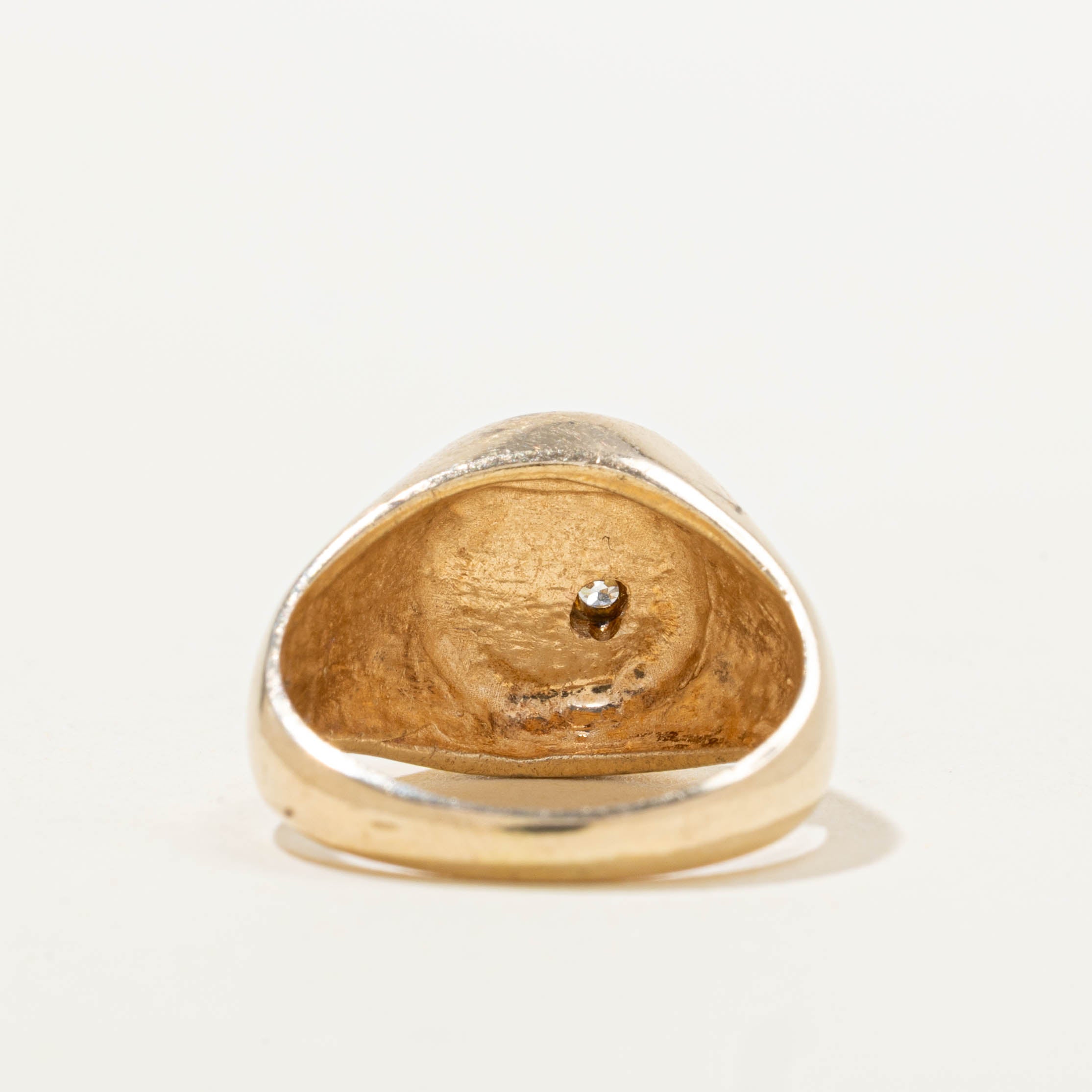 10k Diamond "Standard Radio" Signet Ring | SZ 4