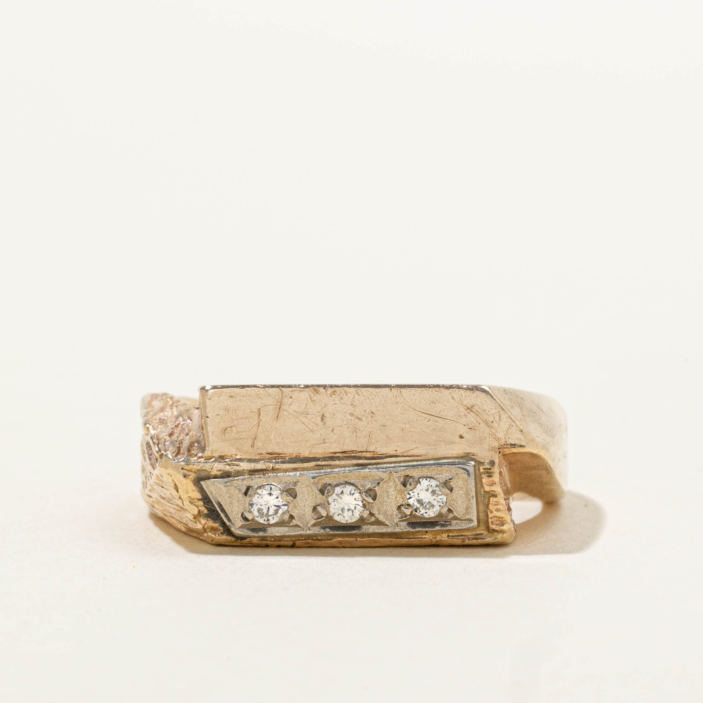 10k Diamond Textured Layered Ring | SZ 8