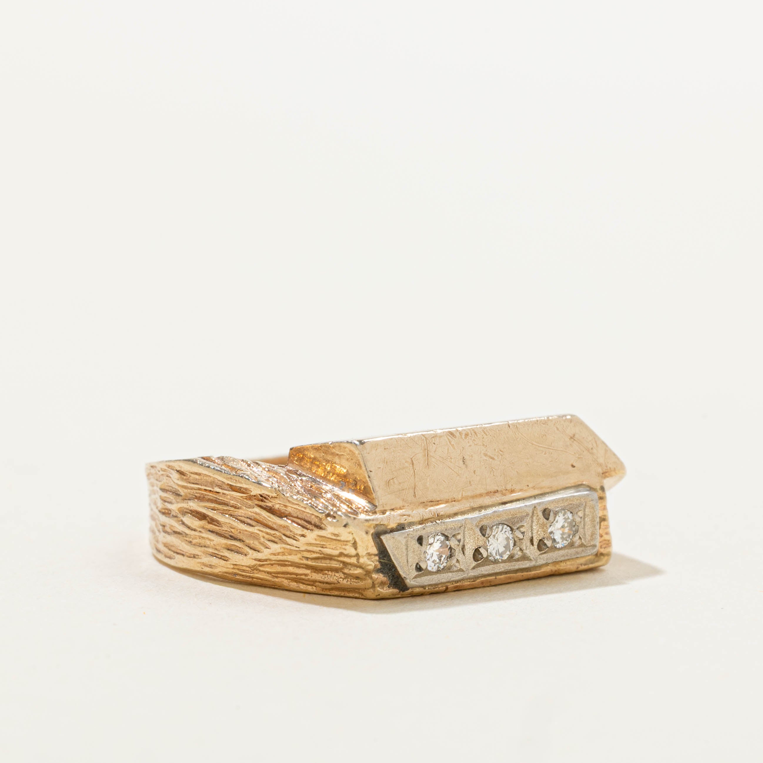 10k Diamond Textured Layered Ring | SZ 8