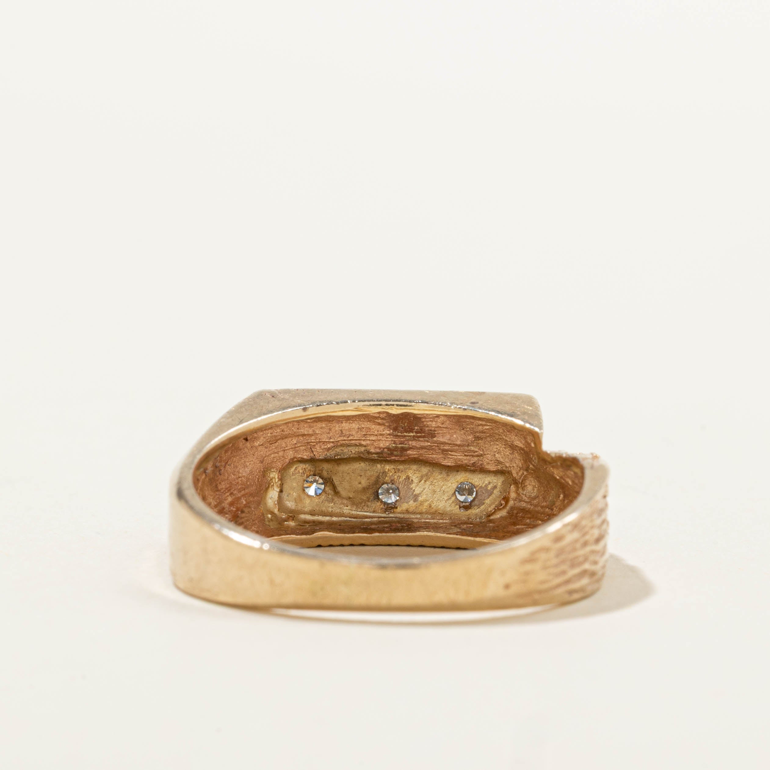 10k Diamond Textured Layered Ring | SZ 8