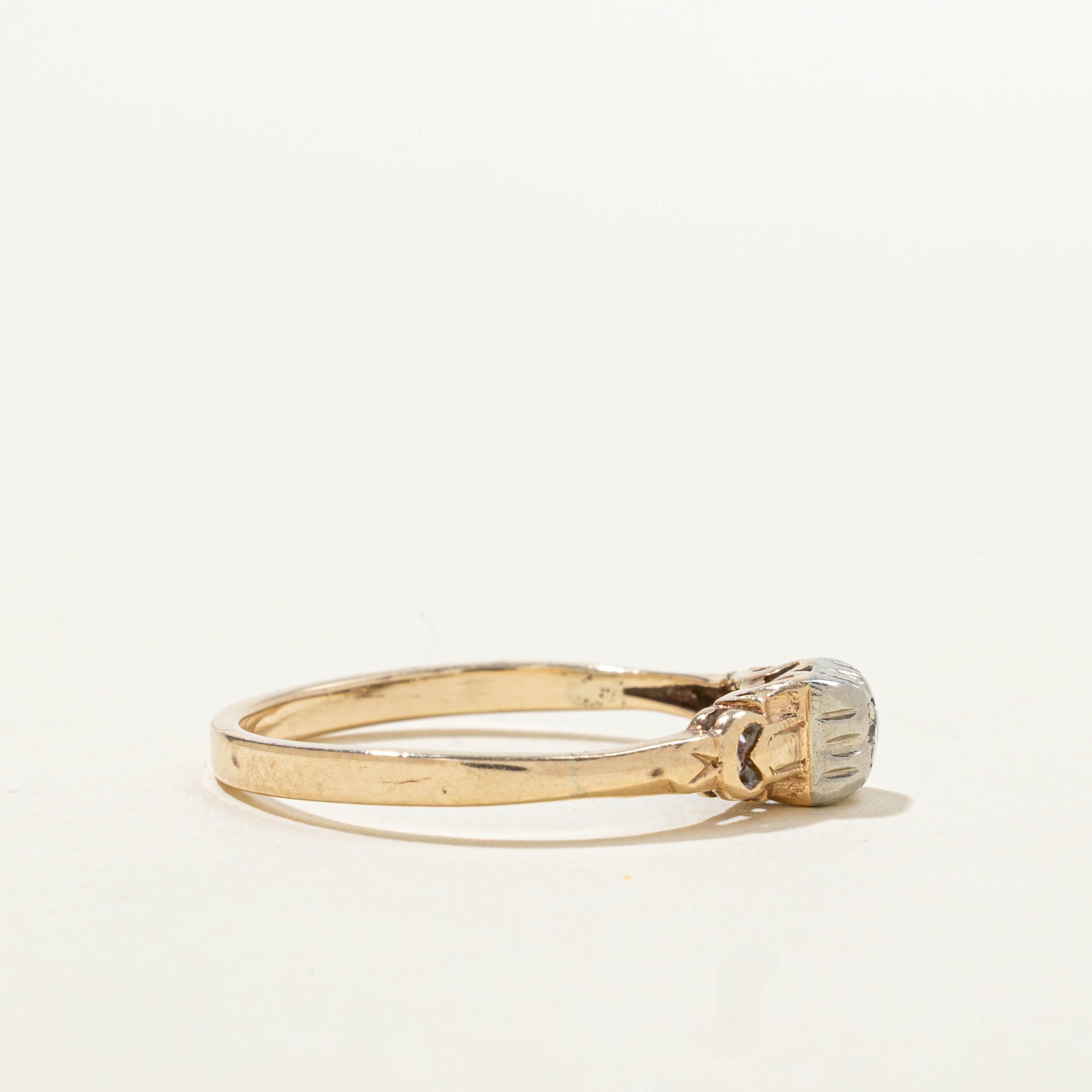 10k Illusion Set Diamond Textured Ring | SZ 8.25