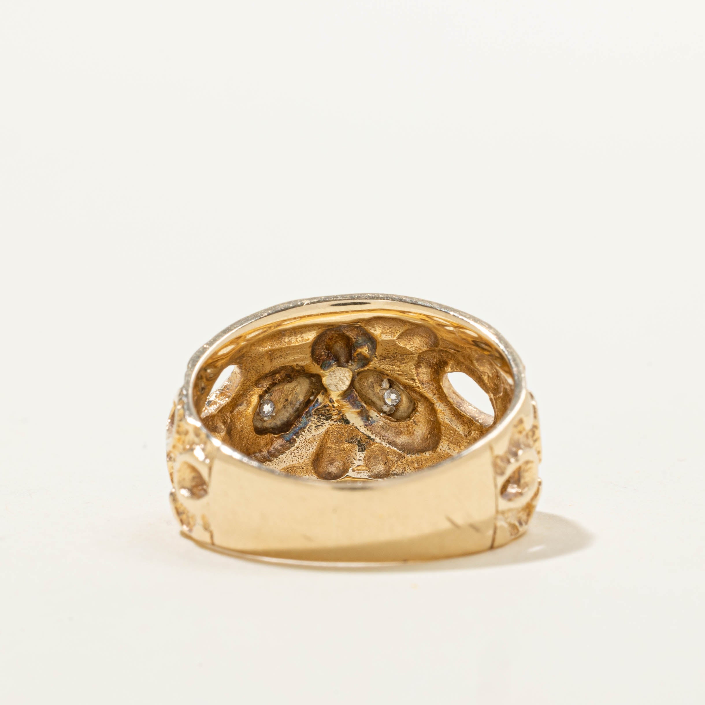 14k Diamond Openwork Abstract Chunky Band | SZ 6.5