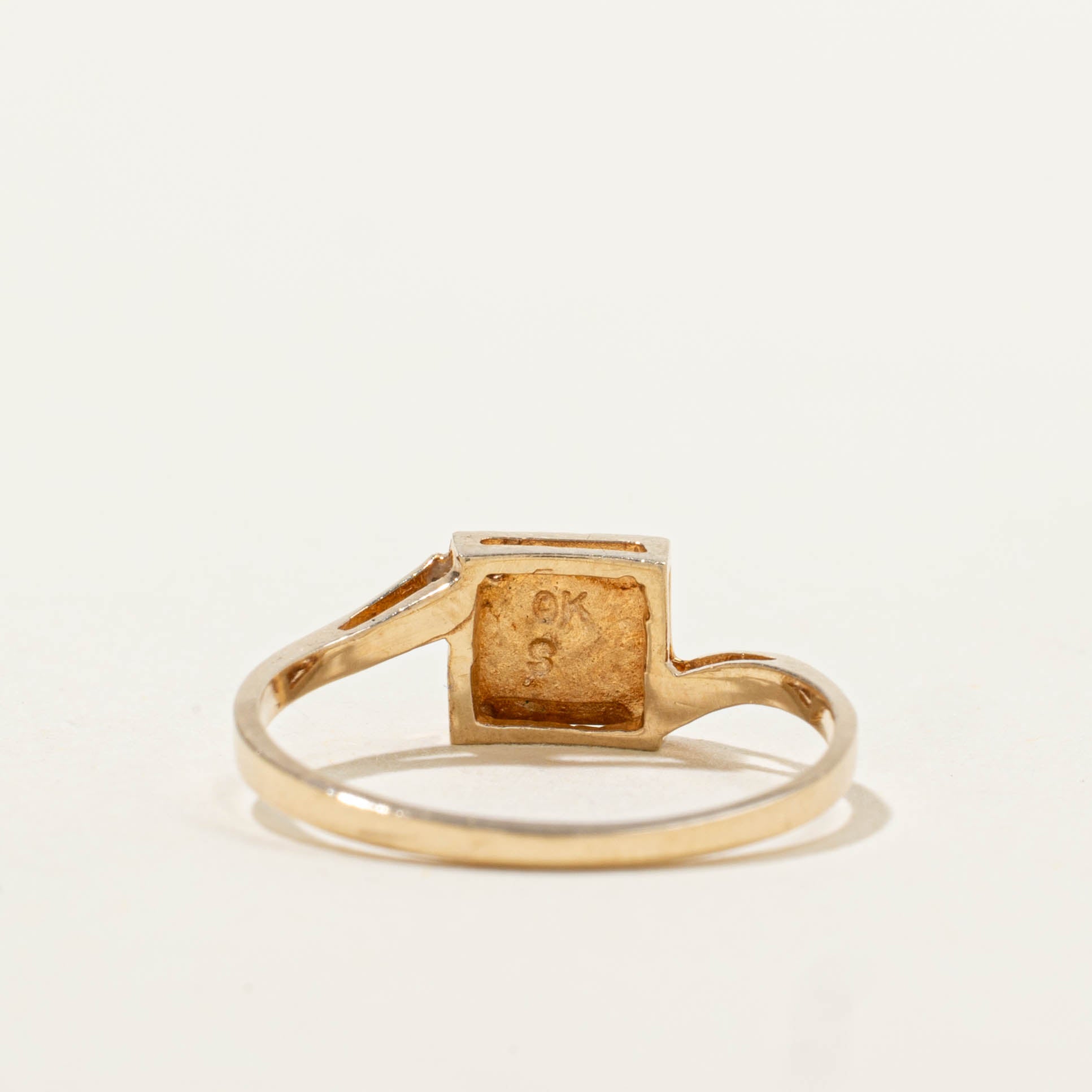 10k Diamond "J" Initial Engraved Bypass Ring | SZ 4.5