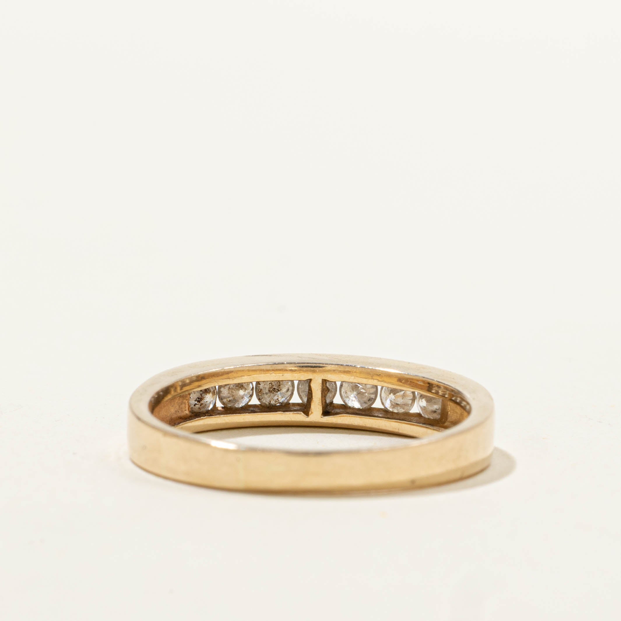 14k Channel Set Seven Stone Diamond Band | SZ 7