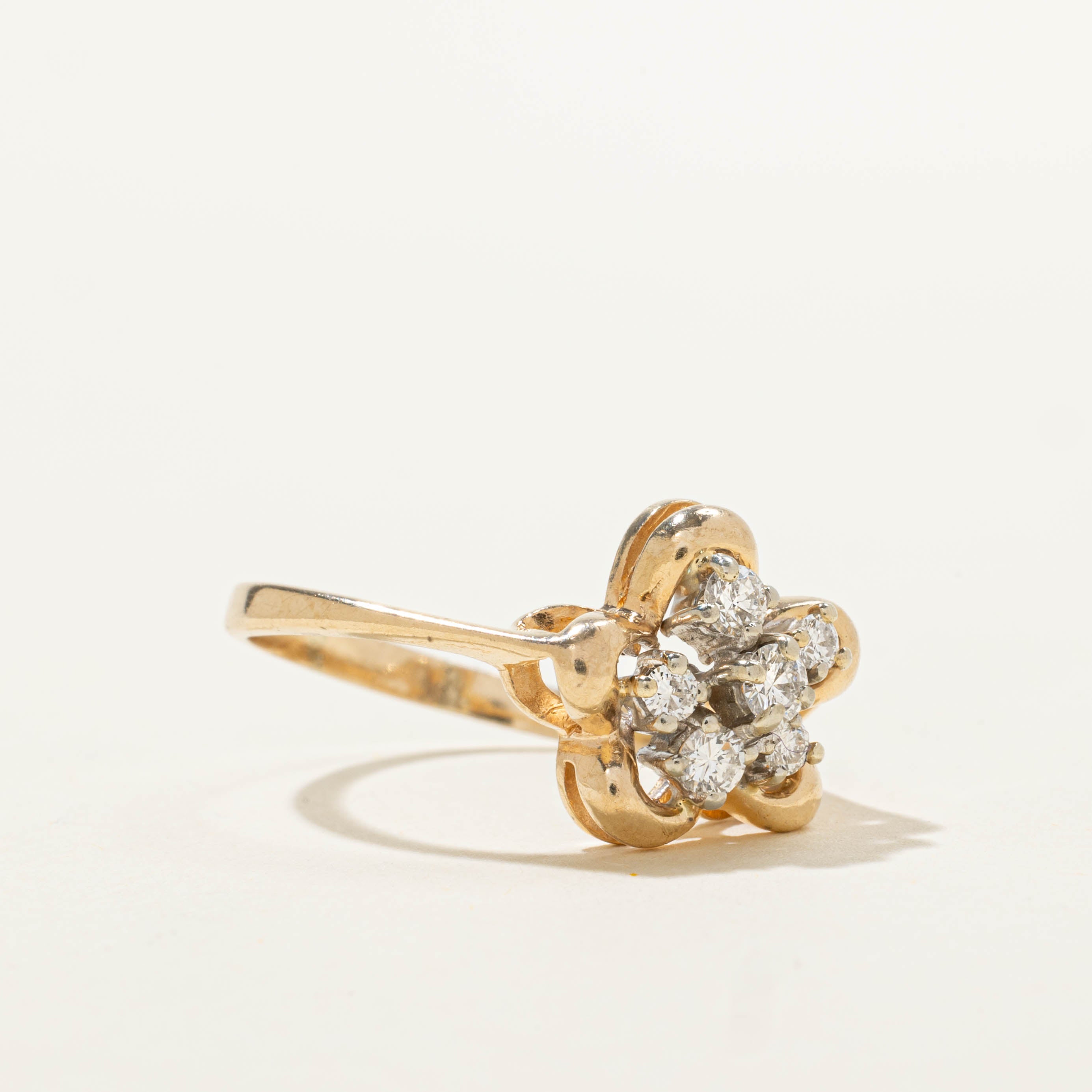 14k Diamond Floral Cluster Ring | 0.25ctw | SZ 9.5