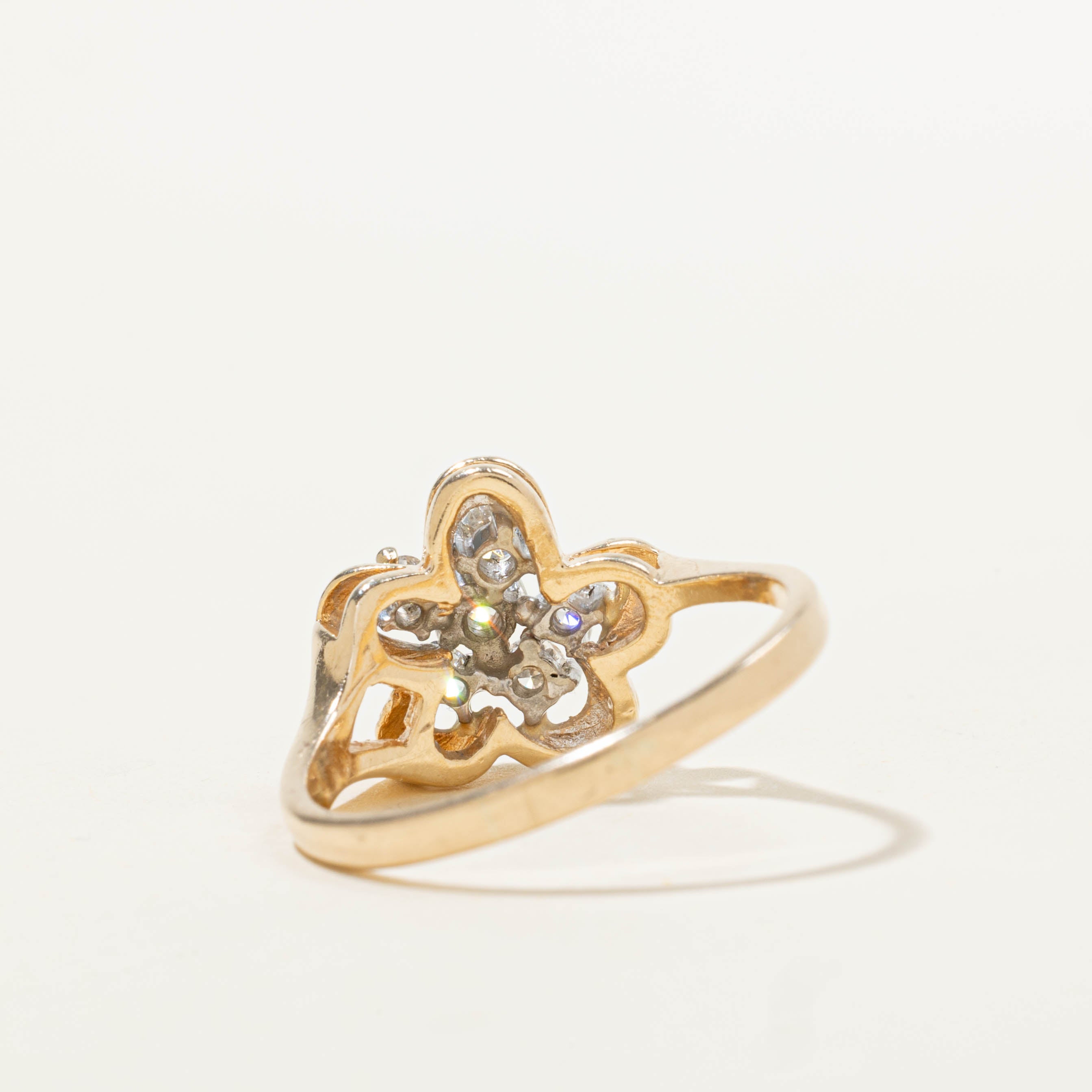 14k Diamond Floral Cluster Ring | 0.25ctw | SZ 9.5