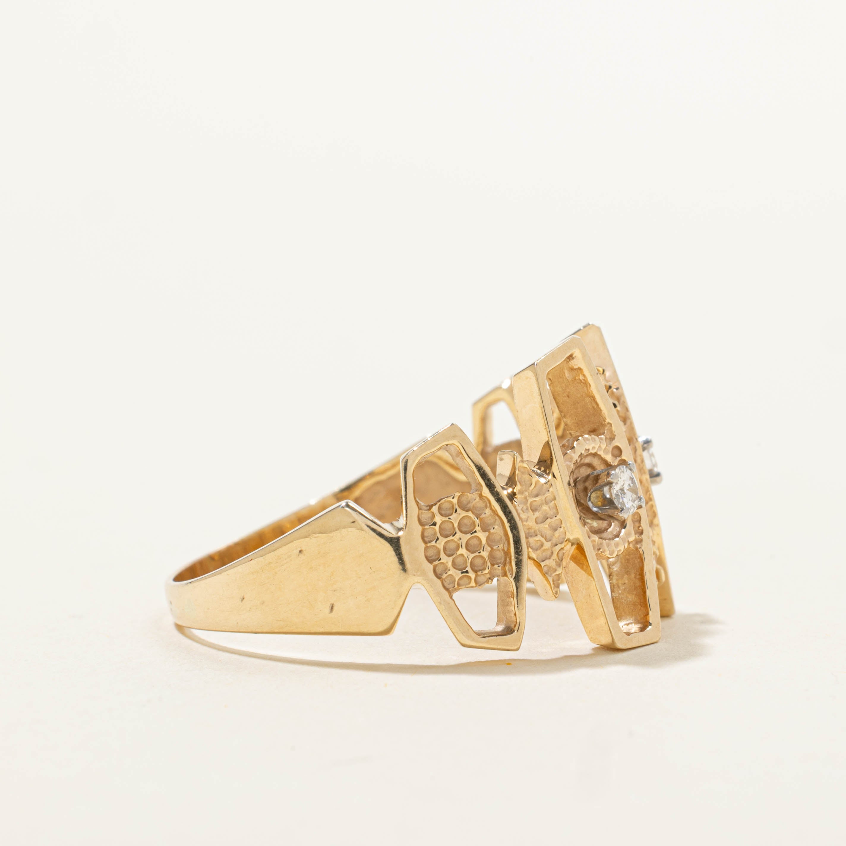 Diamond Openwork Geometric Ring | SZ 10.75