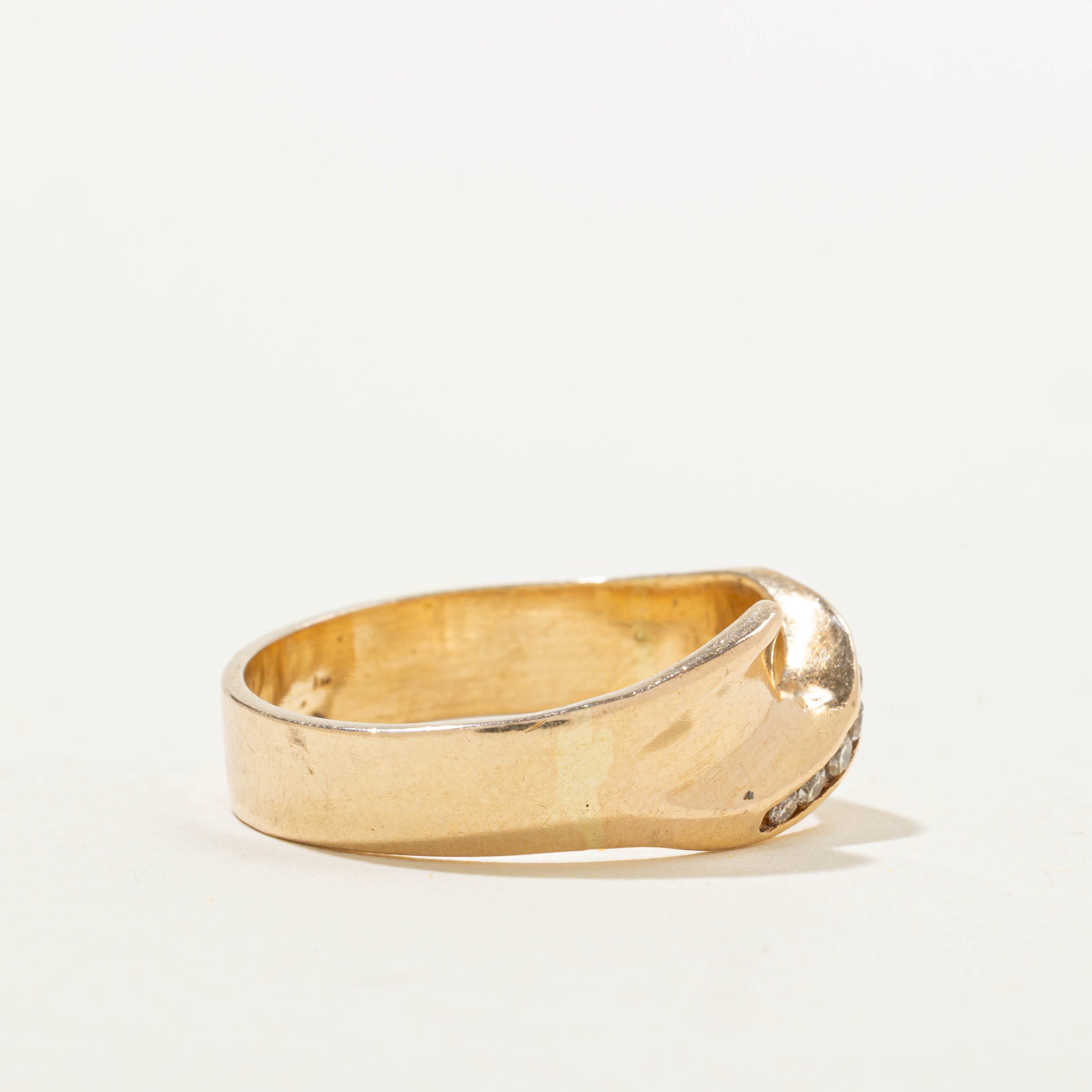 10k Channel Set Diamond Wave Design Ring | SZ 9