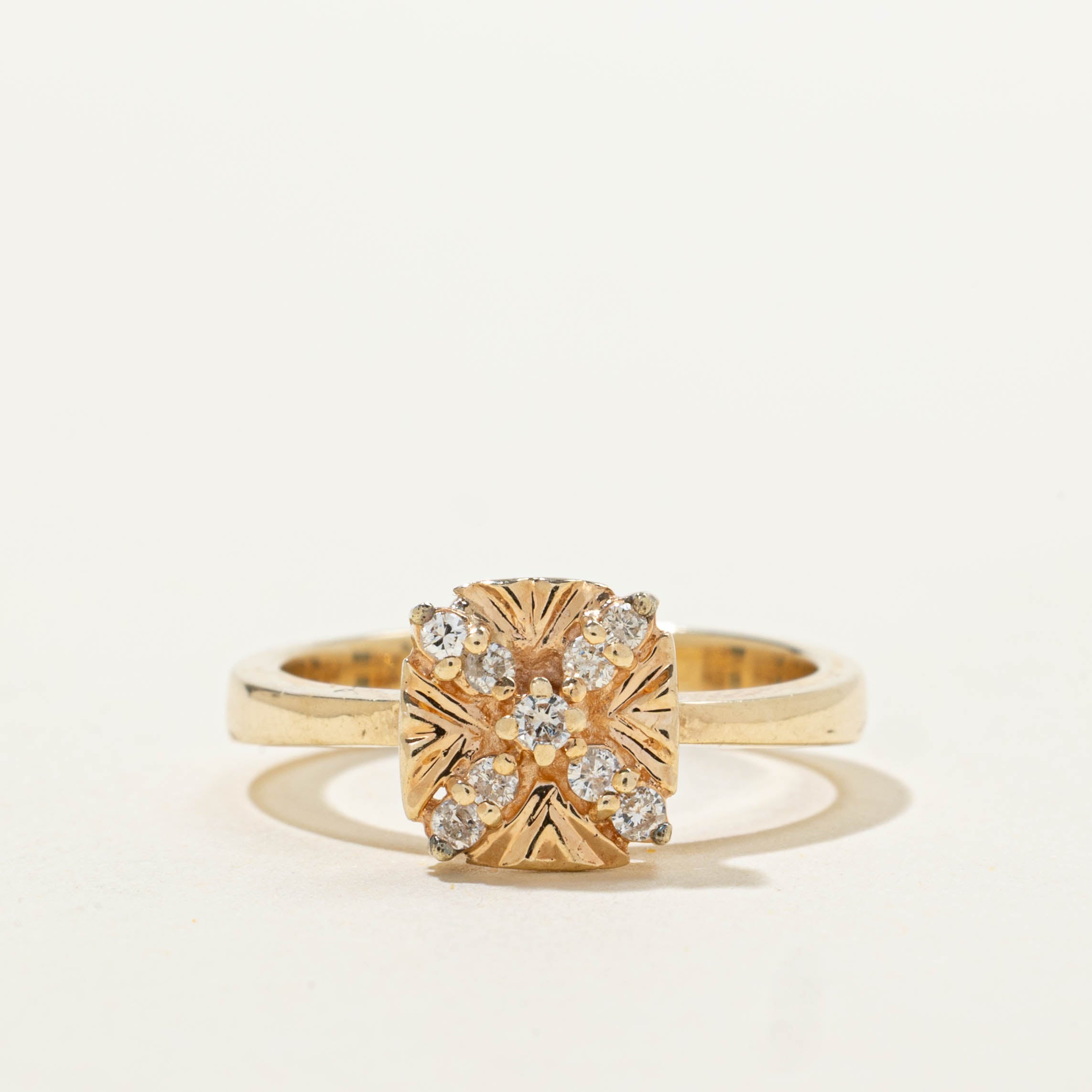 Diamond X Textured Ring | SZ 6.5