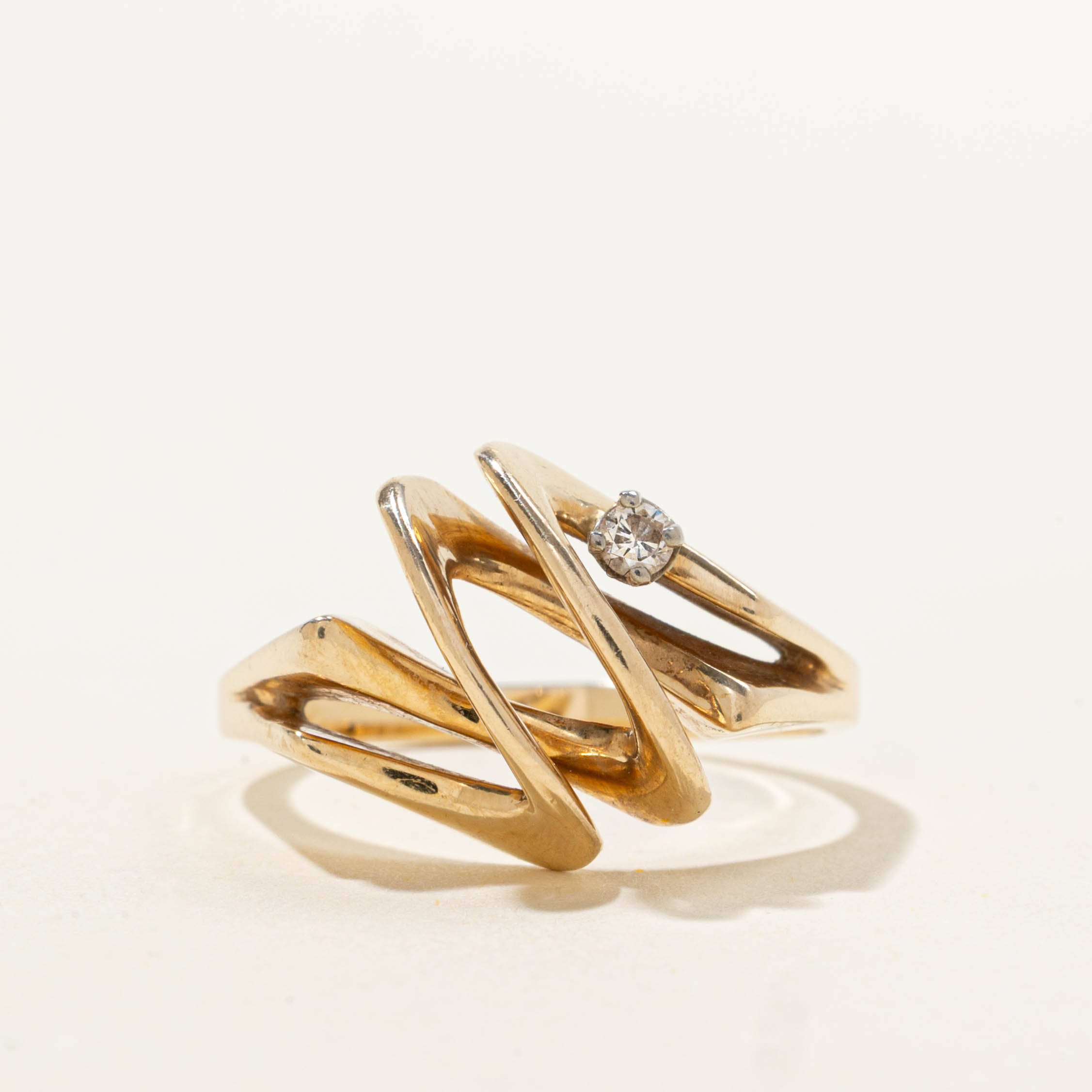 14k Diamond Abstract Ring | 0.02ctw | SZ 7.5