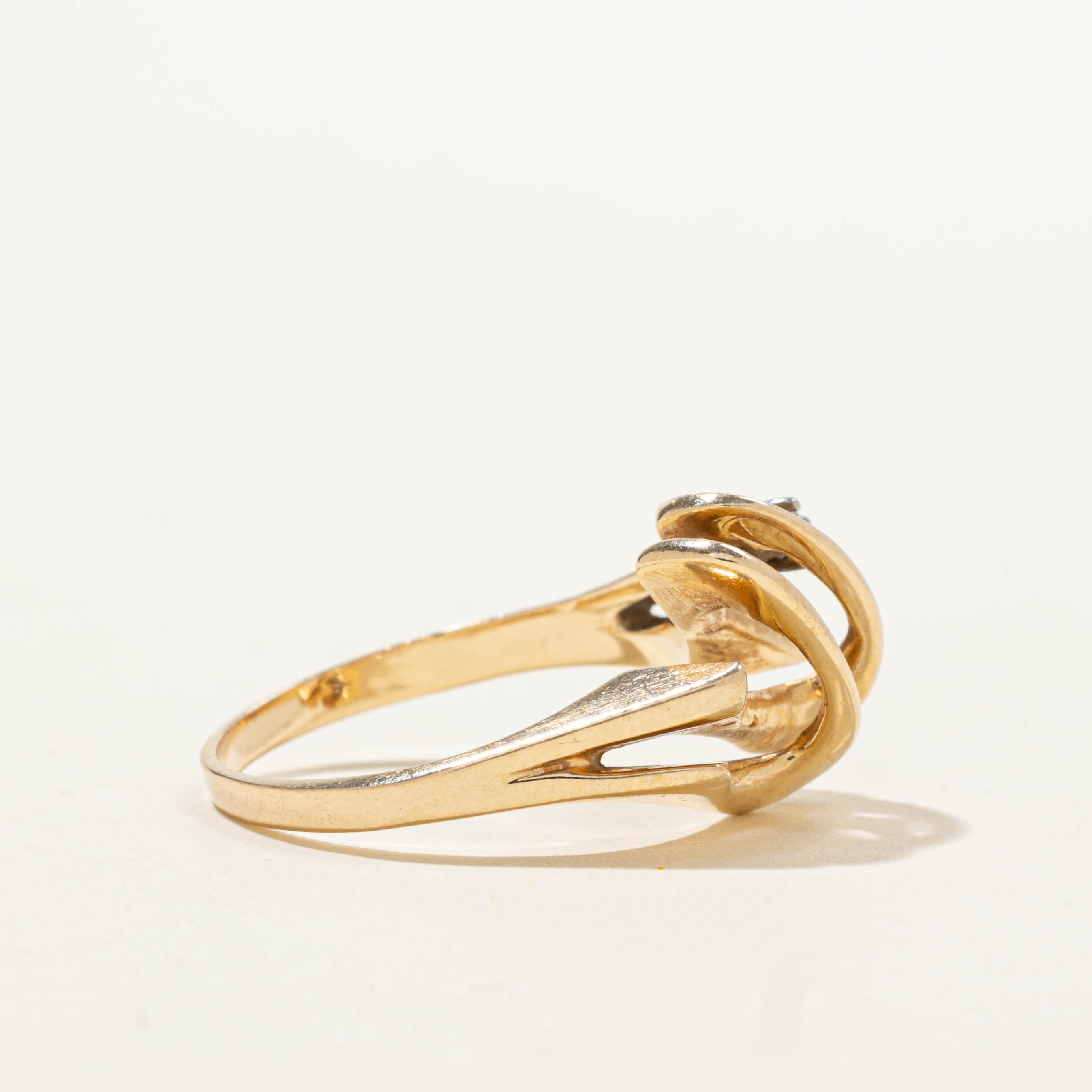14k Diamond Abstract Ring | 0.02ctw | SZ 7.5