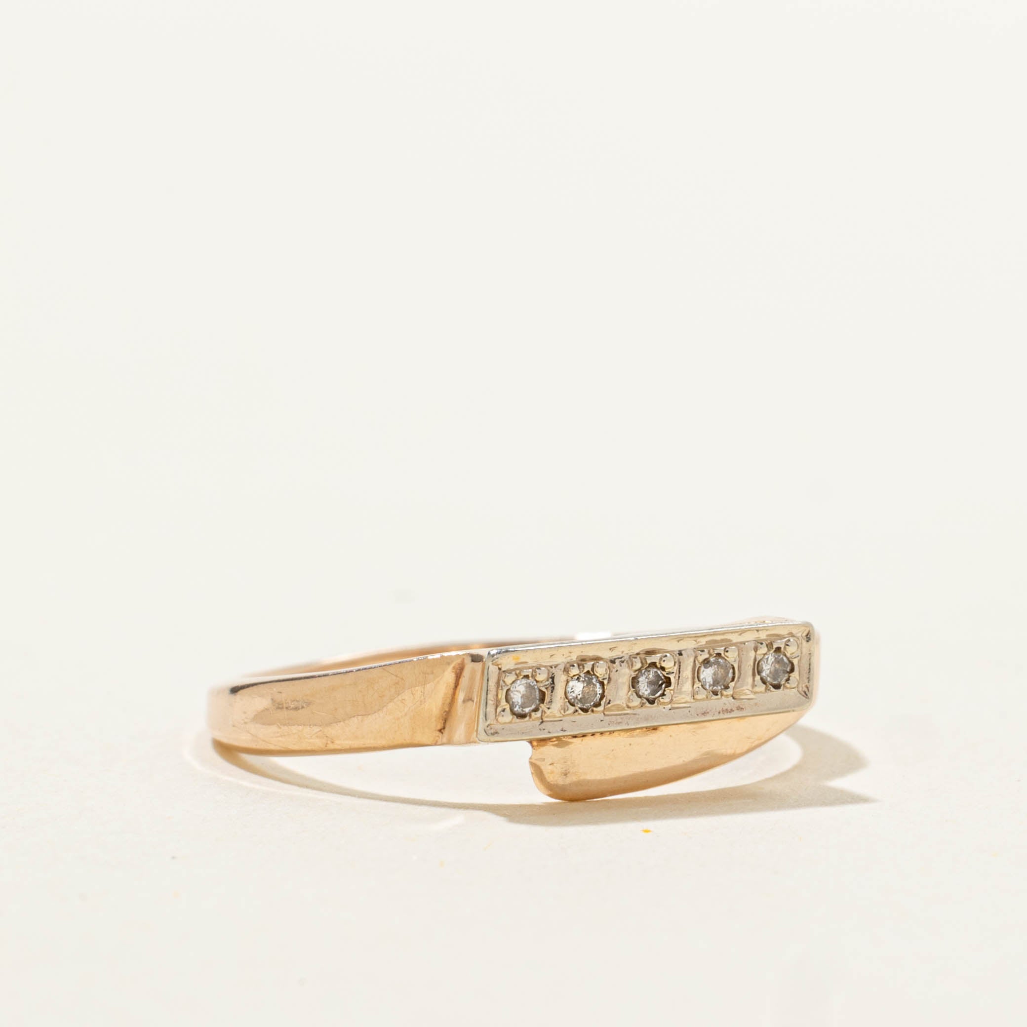 14k Five Stone Diamond Abstract Band | 0.03ctw | SZ 6.75