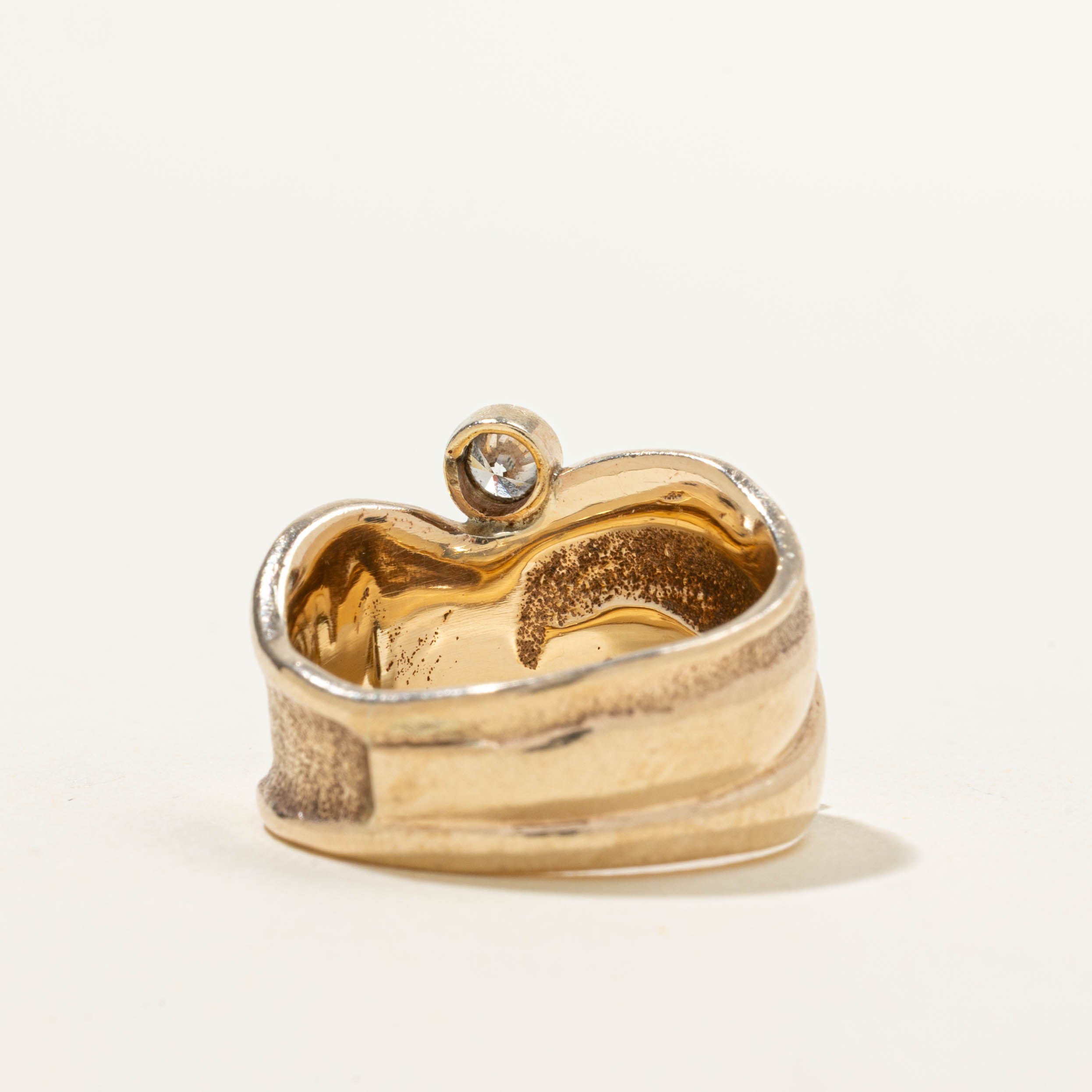 10k Pearl & Diamond Swirl Chunky Ring | 0.10ctw | SZ 5.75