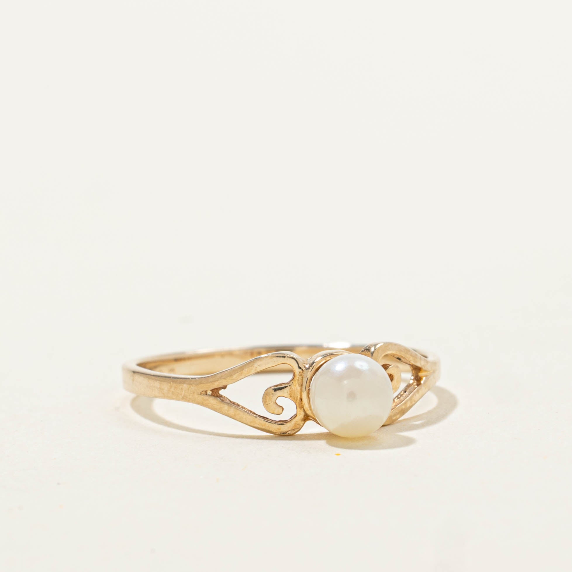 10k Pearl Openwork Ring | SZ 4.75
