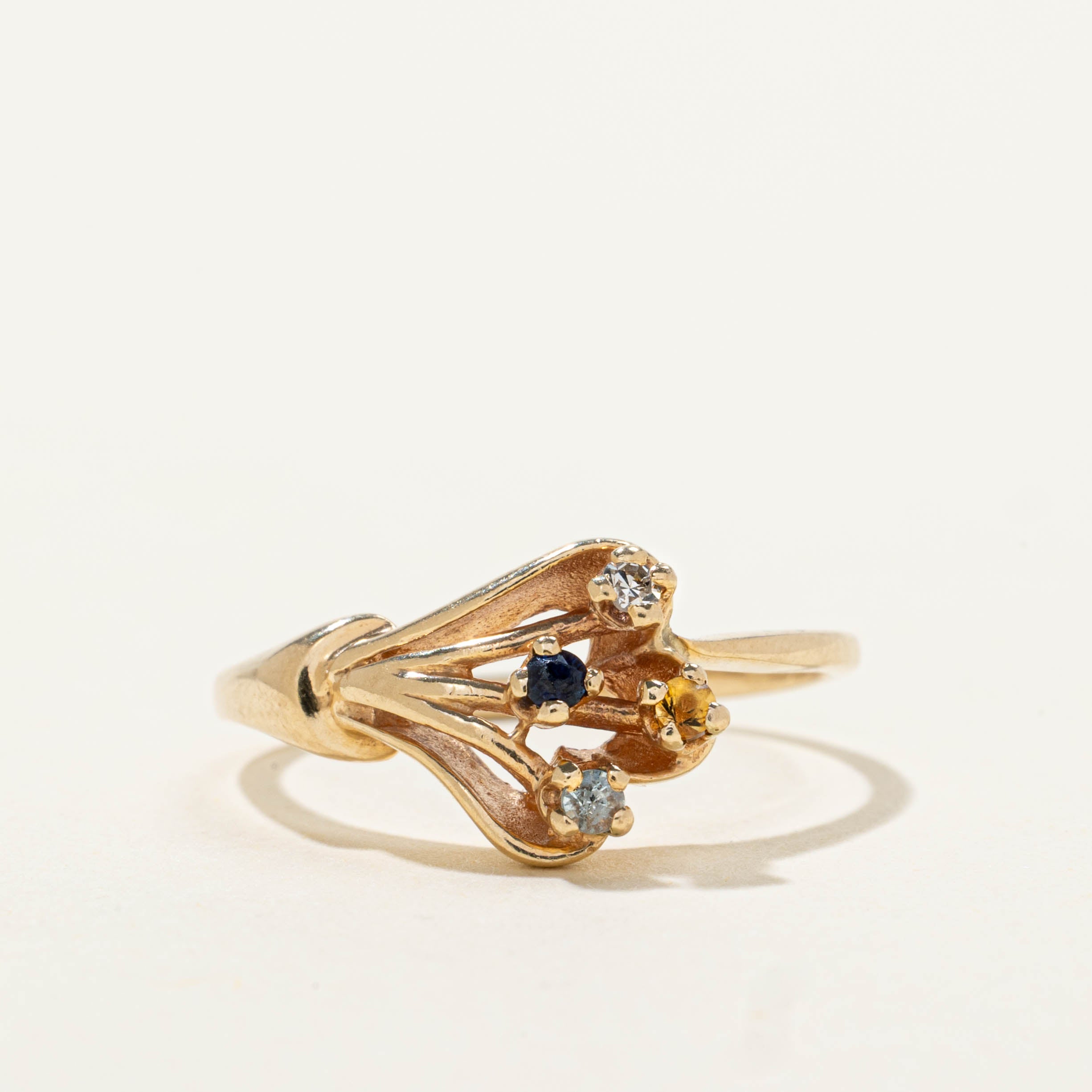 10k Multi Gemstone Cluster Ring | SZ 6.25