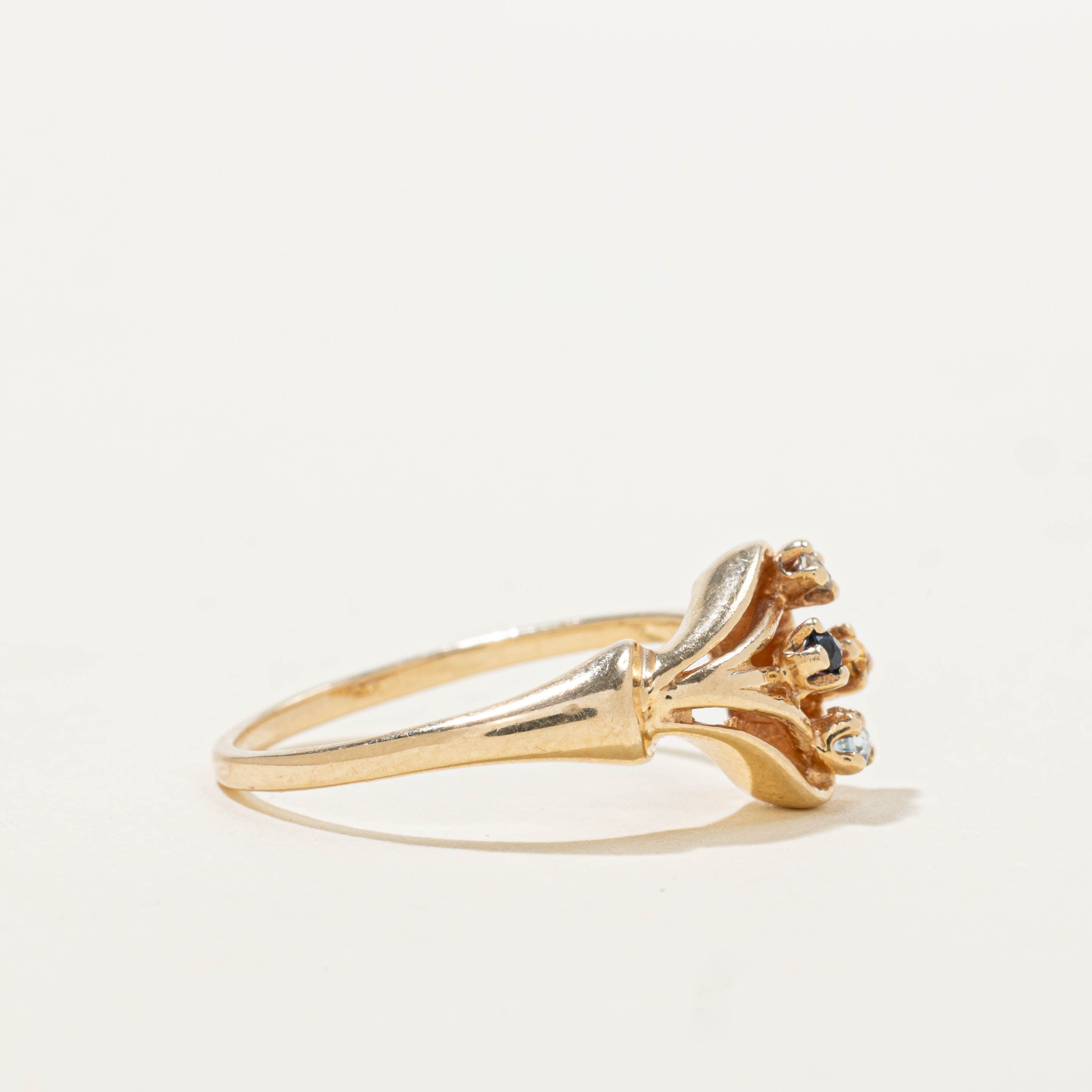 10k Multi Gemstone Cluster Ring | SZ 6.25