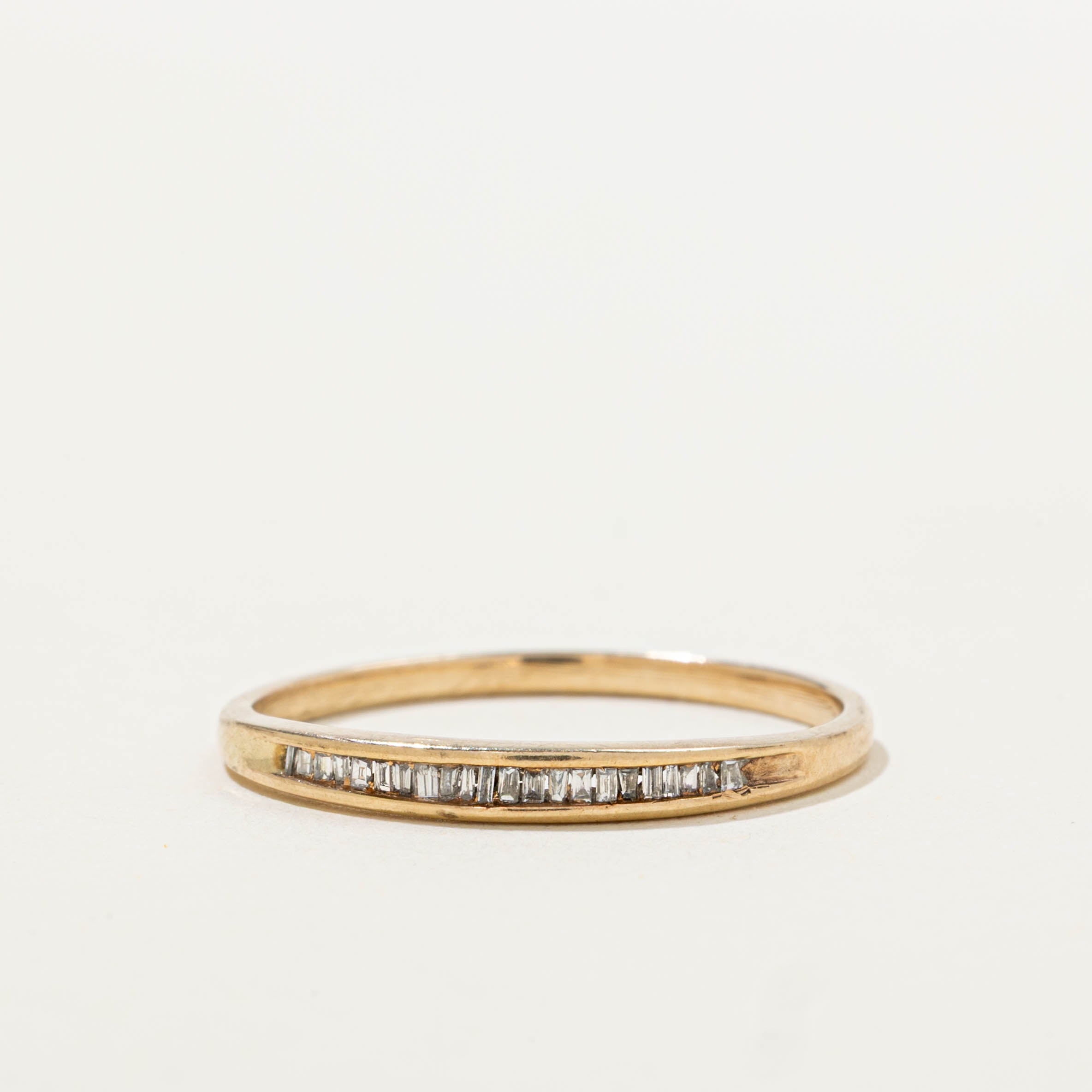 10k Baguette Cut Semi Eternity Diamond Band | SZ 8.75