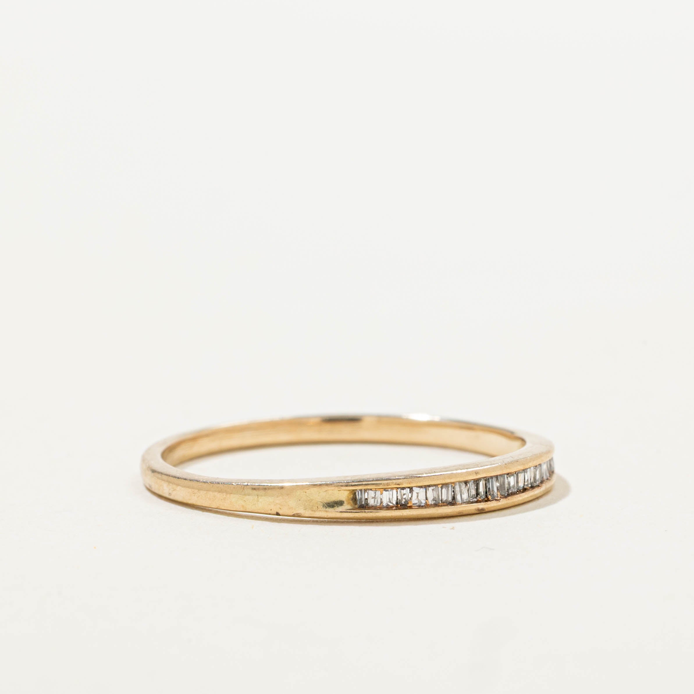 10k Baguette Cut Semi Eternity Diamond Band | SZ 8.75