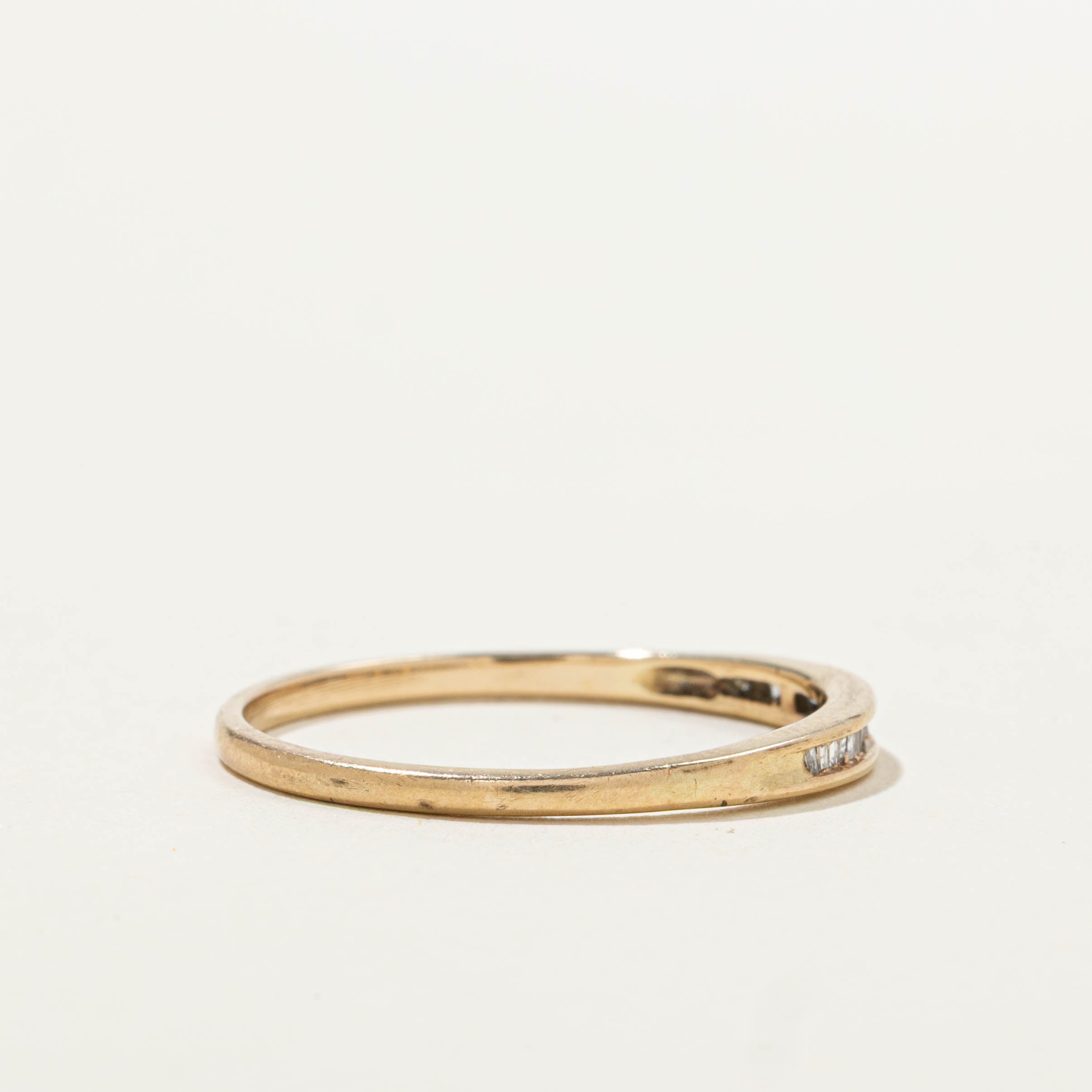 10k Baguette Cut Semi Eternity Diamond Band | SZ 8.75