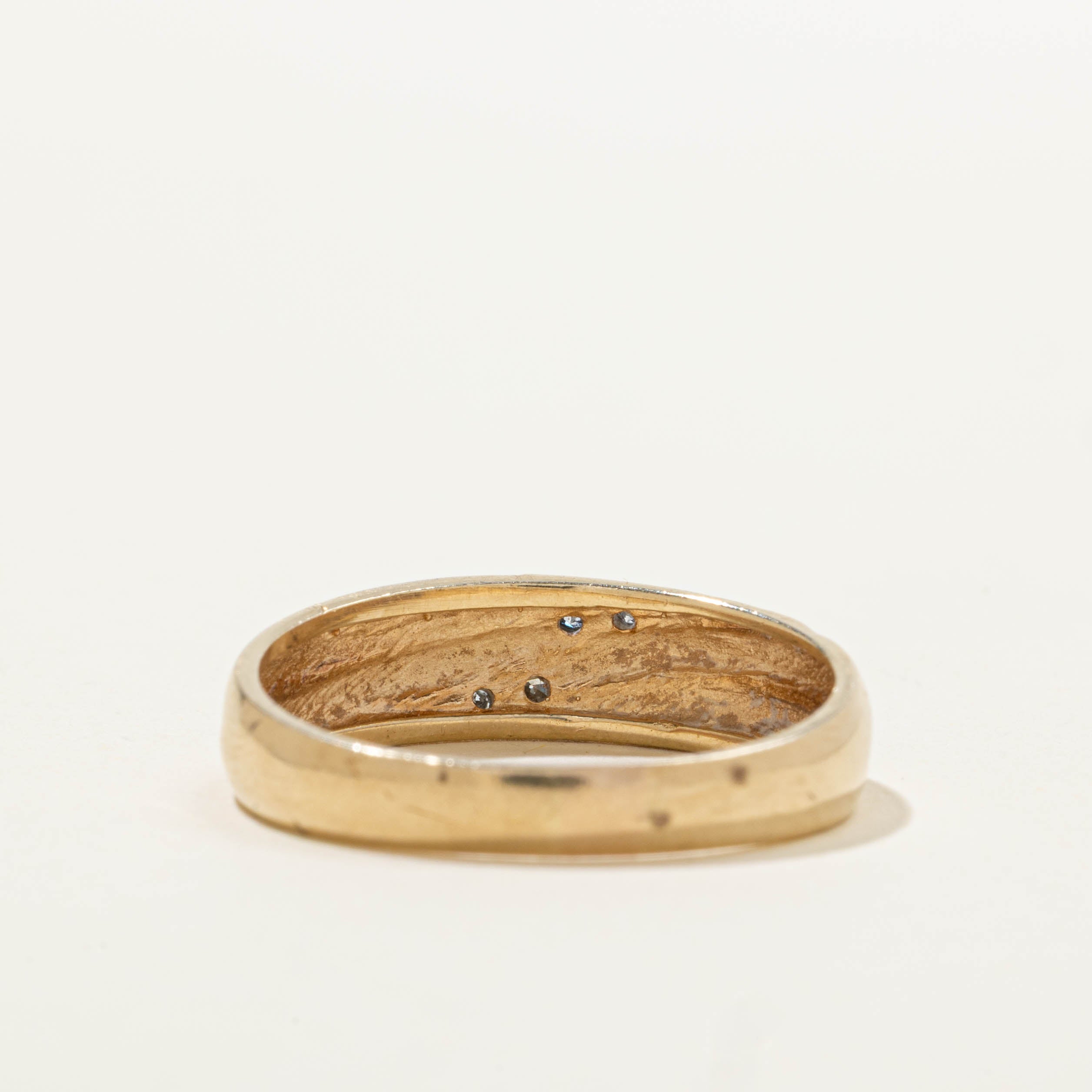 Gold Diamond Grooved Band | SZ 10
