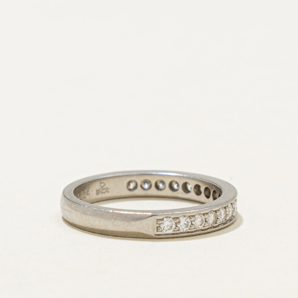 'Cartier' 1895 Wedding Band Half-Paved Platinum 2.6 mm Diamond Ring | 0.23ctw | SZ 4.25
