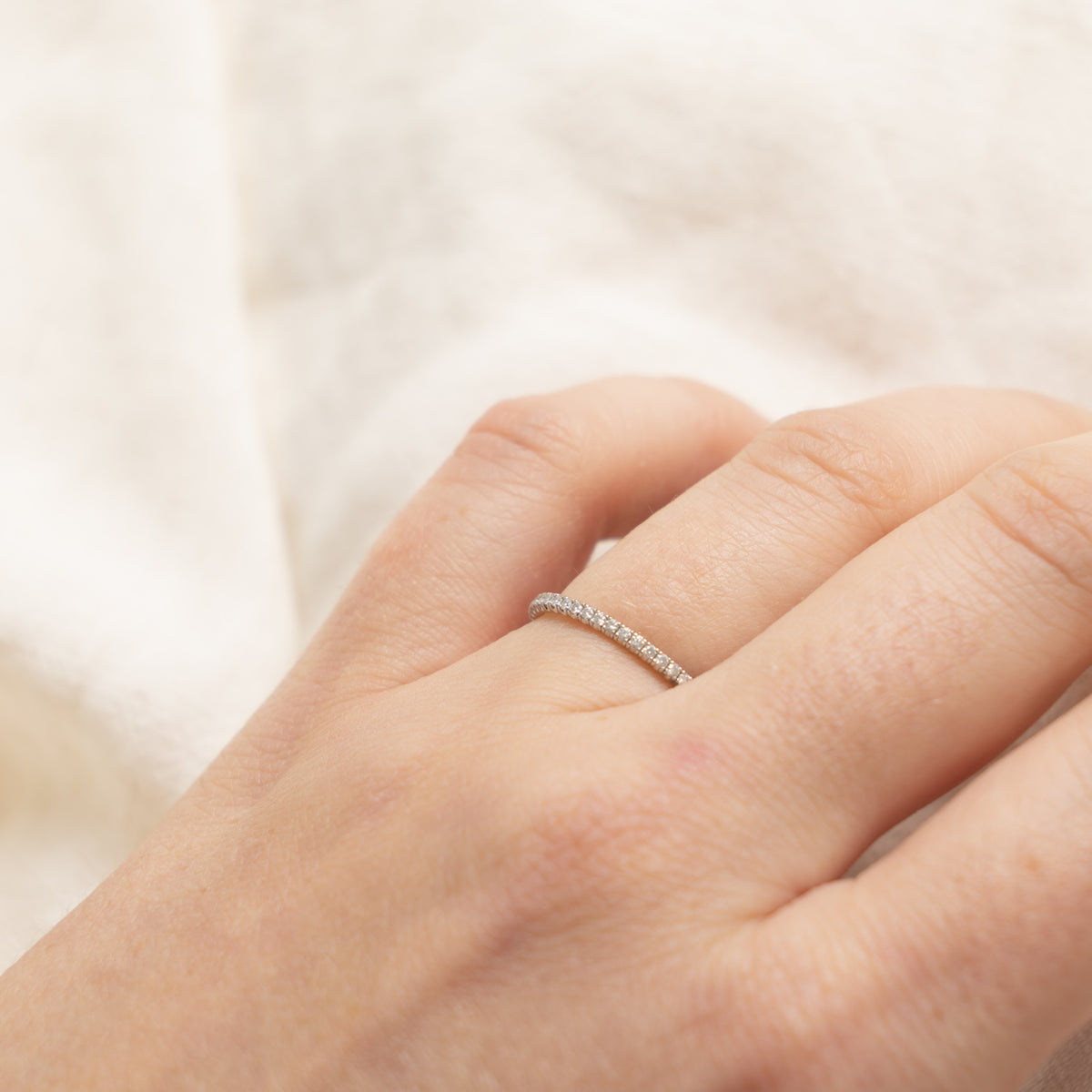 'Cartier' Etincelle de Cartier Wedding Band, 1.5 mm Width, Paved Band | 0.22ctw | SZ 5.75
