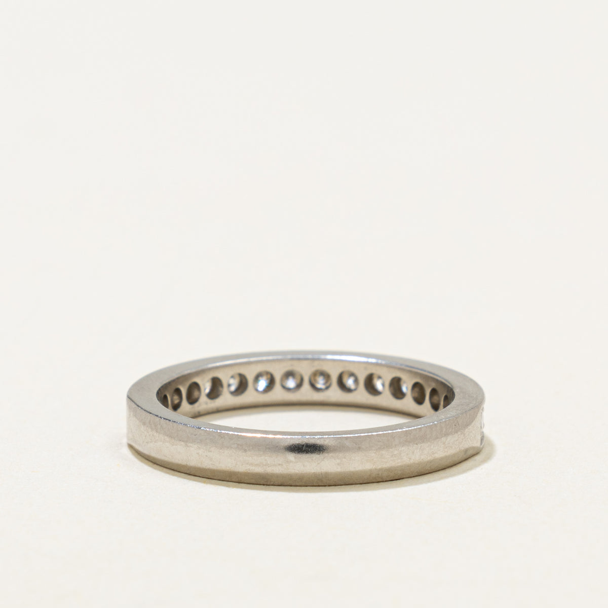 'Cartier' 1895 Wedding Band Half-Paved Platinum 2.6 mm Diamond Ring | 0.23ctw | SZ 4.25