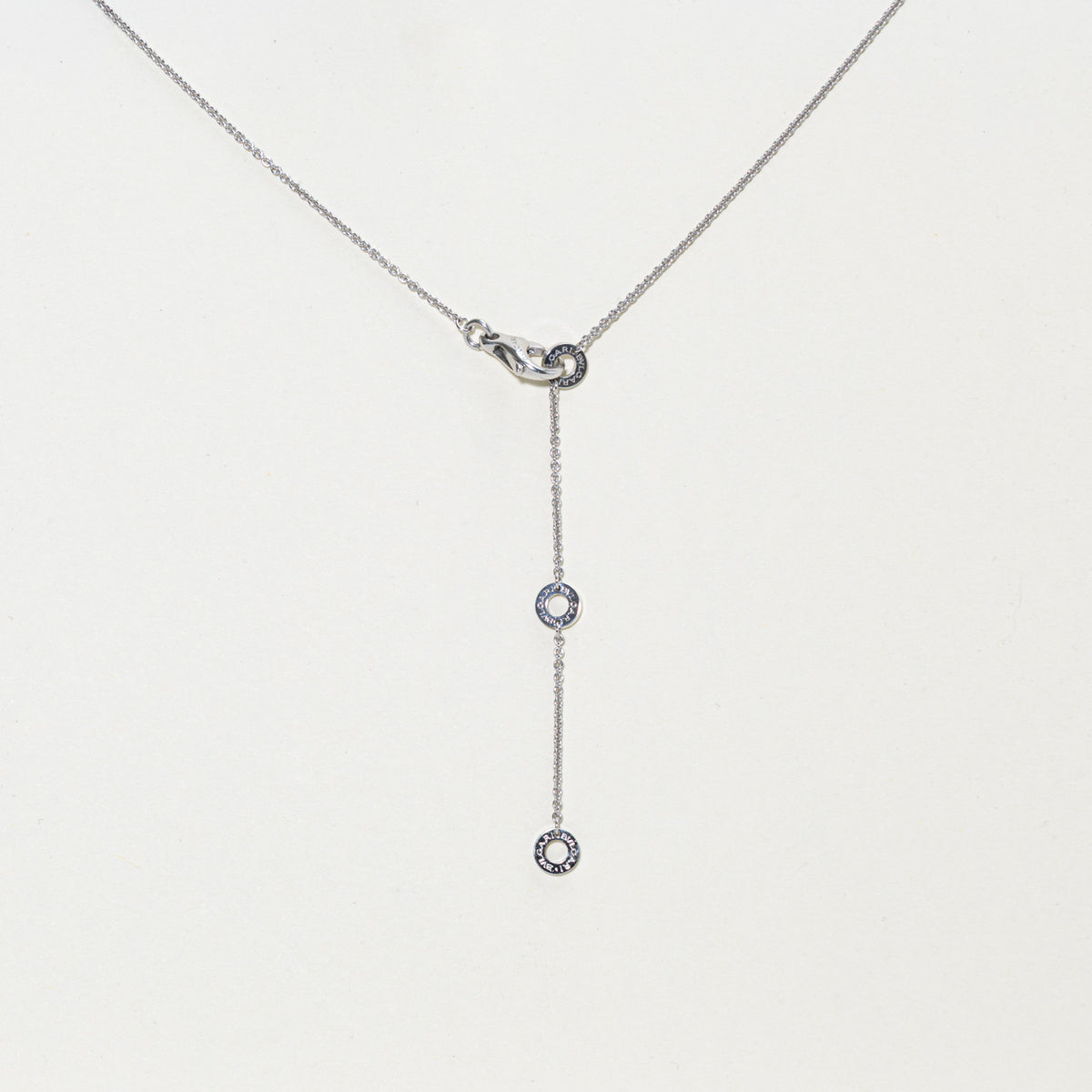 'Bvlgari' Bvlgari Bezel Set Diamond Adjustable Pendant Necklace | 0.09ctw | 18"