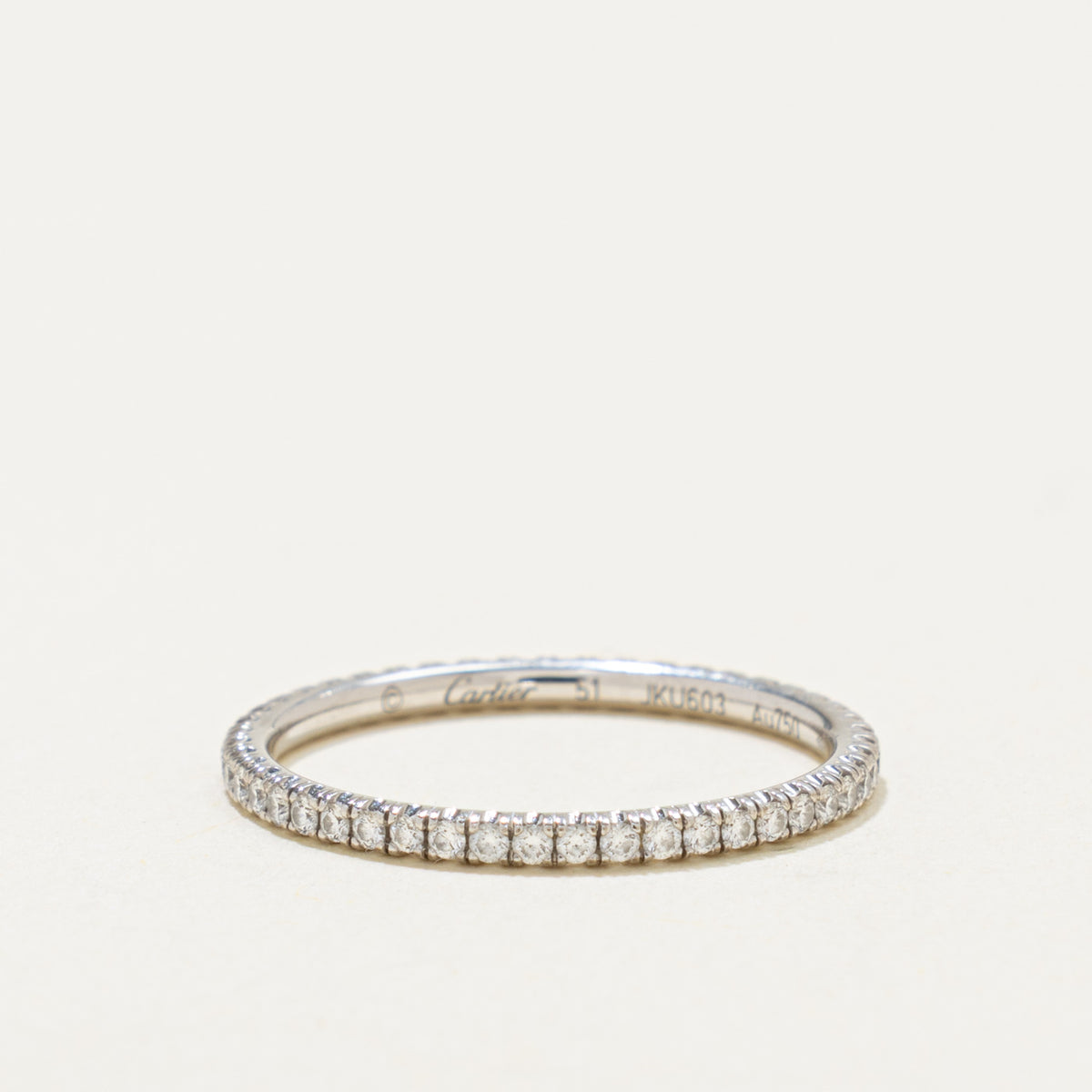 'Cartier' Etincelle de Cartier Wedding Band, 1.5 mm Width, Paved Band | 0.22ctw | SZ 5.75