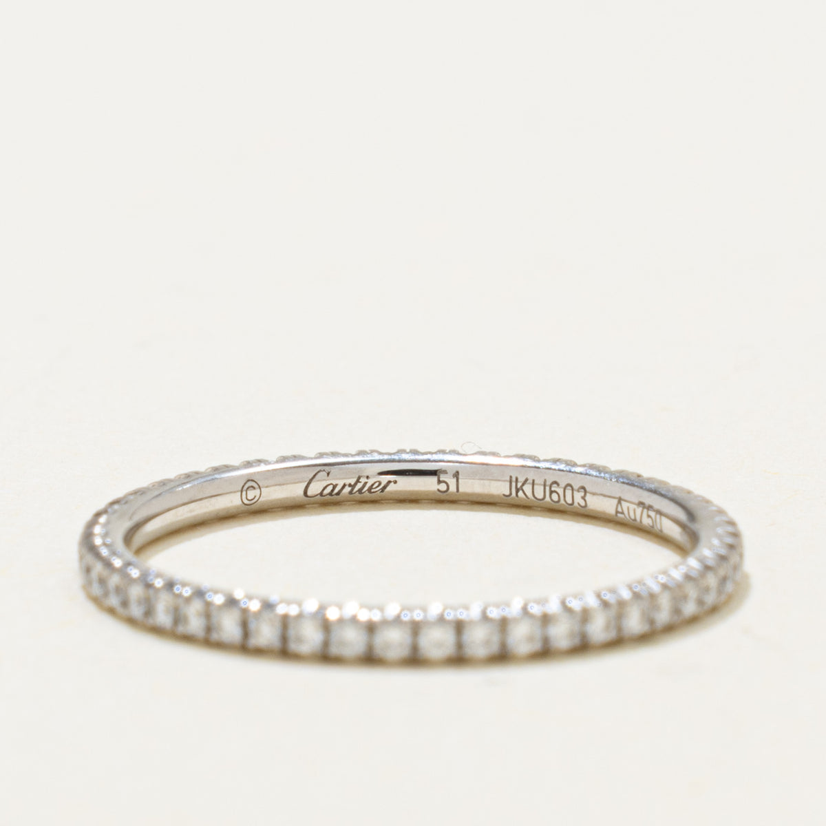 'Cartier' Etincelle de Cartier Wedding Band, 1.5 mm Width, Paved Band | 0.22ctw | SZ 5.75
