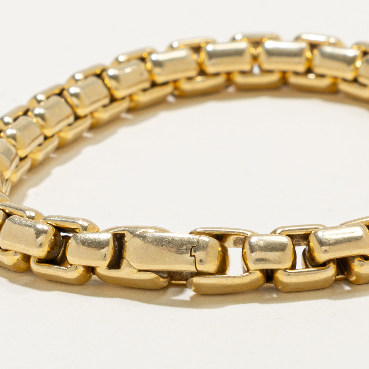 'David Yurman' 18k Yellow Gold Box Chain Bracelet | 7.3mm | 8.5"