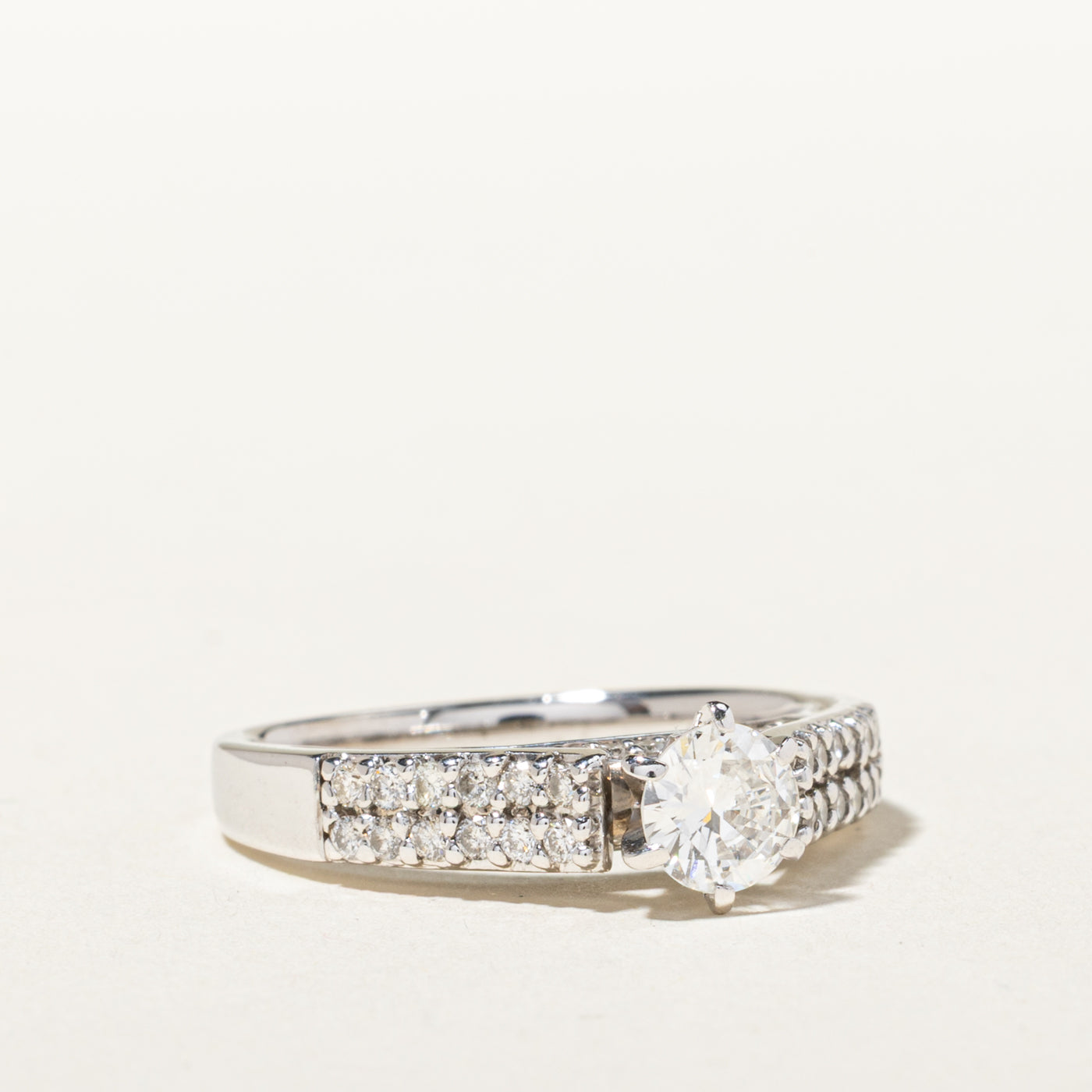 14k Diamond Pave Set Accented Engagement Ring | 0.43ct I1 G/H, 0.37ctw | SZ 7