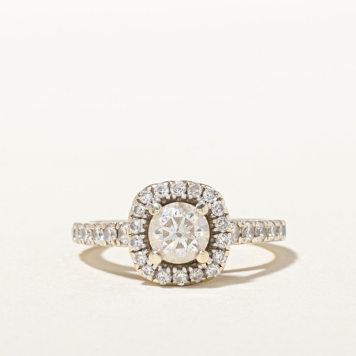 14k Diamond Soft Square Halo Engagement Ring | 0.62ct I1 H/I, 0.71ctw | SZ 5.25