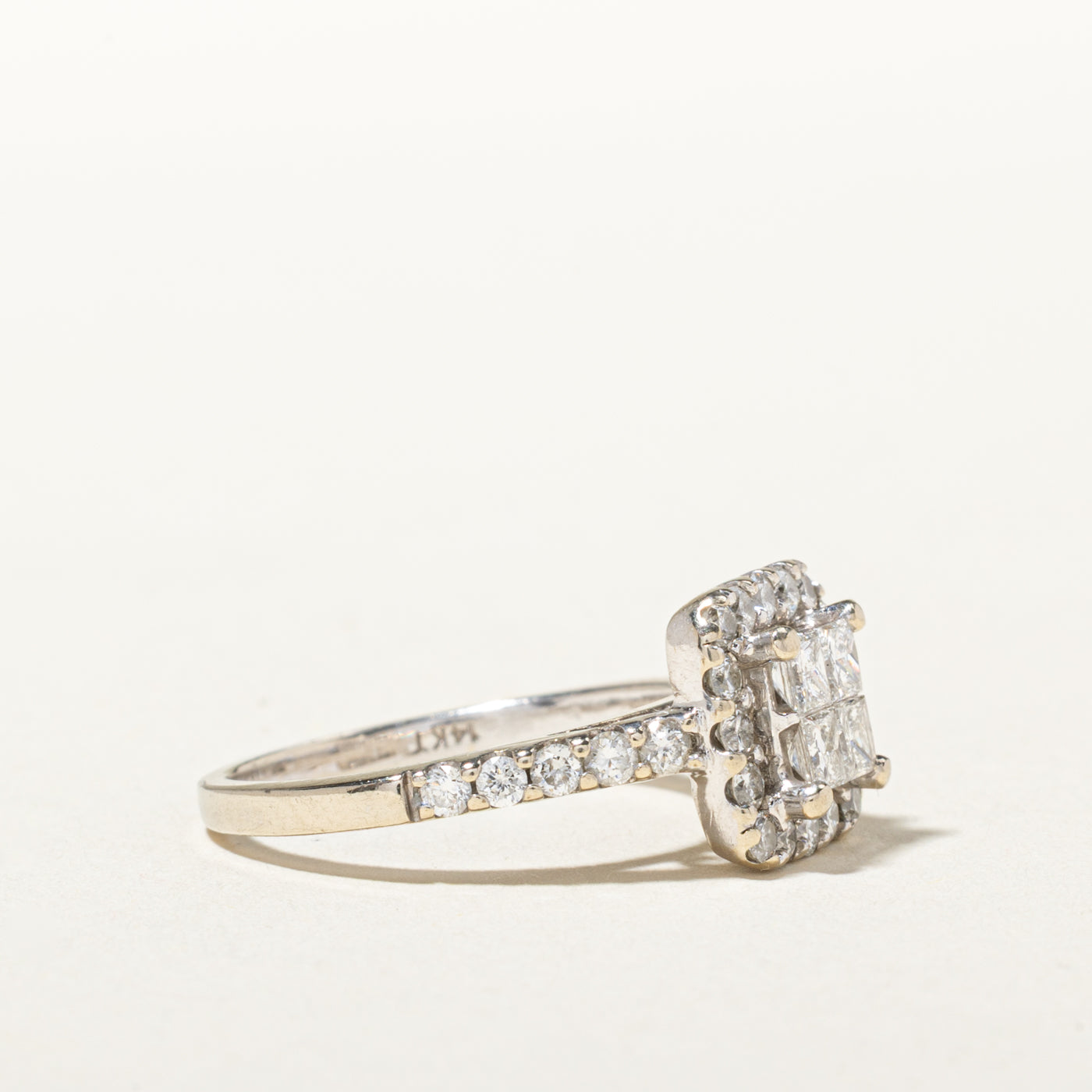 14k Diamond Grid Halo Ring | 1.00ctw | SZ 5.25