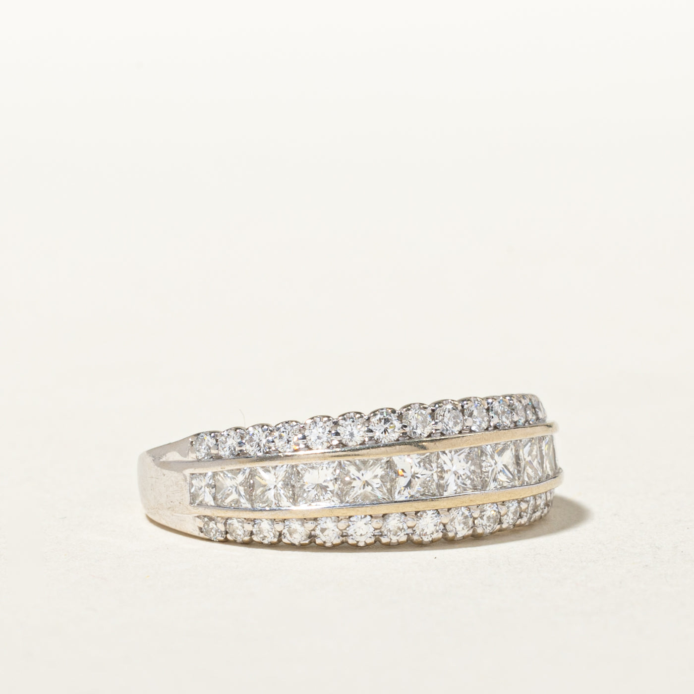 14k Multi Row Mixed Cut Diamond Band | 1.04ctw | 2.00mm | SZ 7