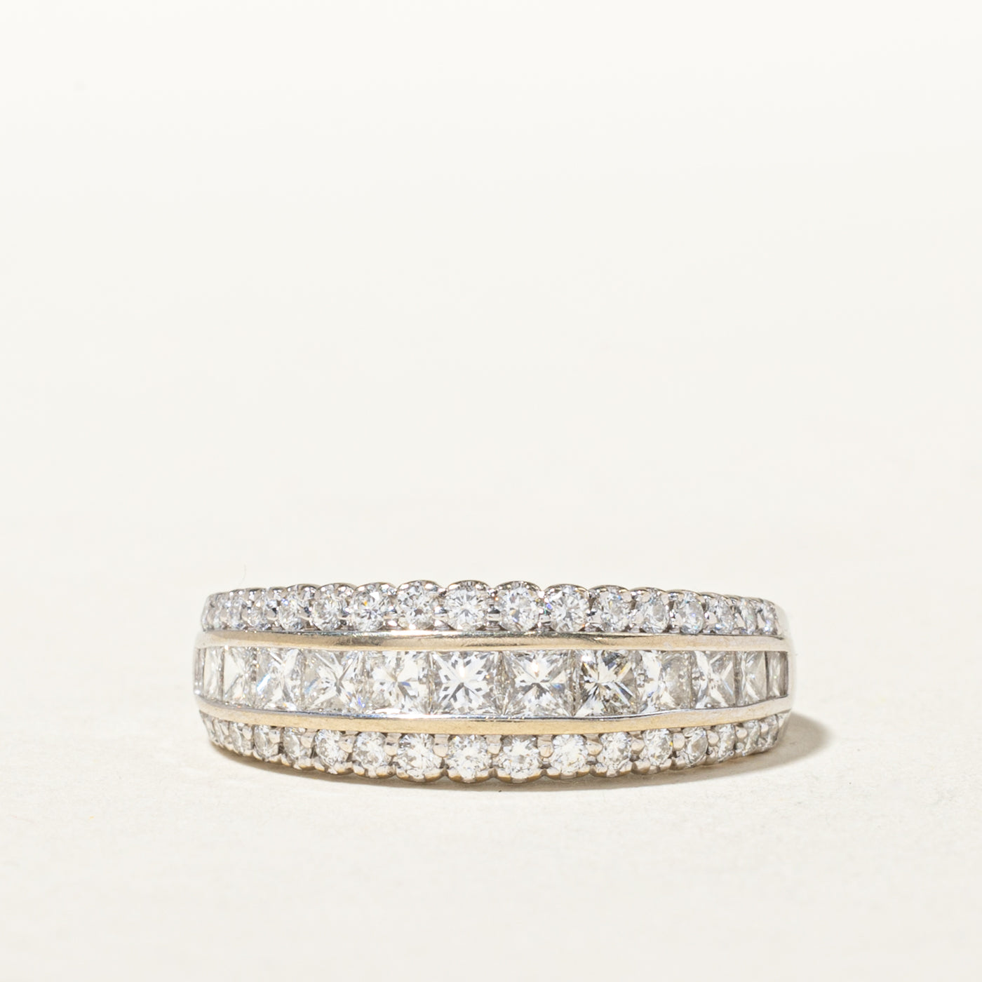 14k Multi Row Mixed Cut Diamond Band | 1.04ctw | 2.00mm | SZ 7