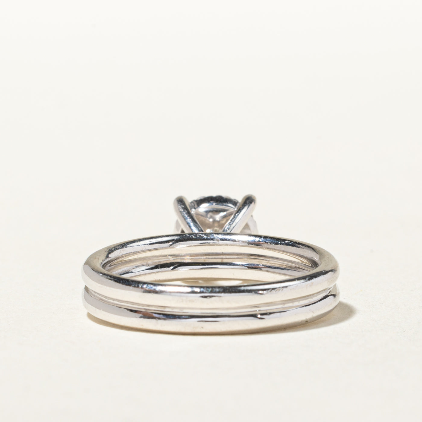 18k White Gold Diamond Halo Double Band Ring | 0.47ctw | SZ 7