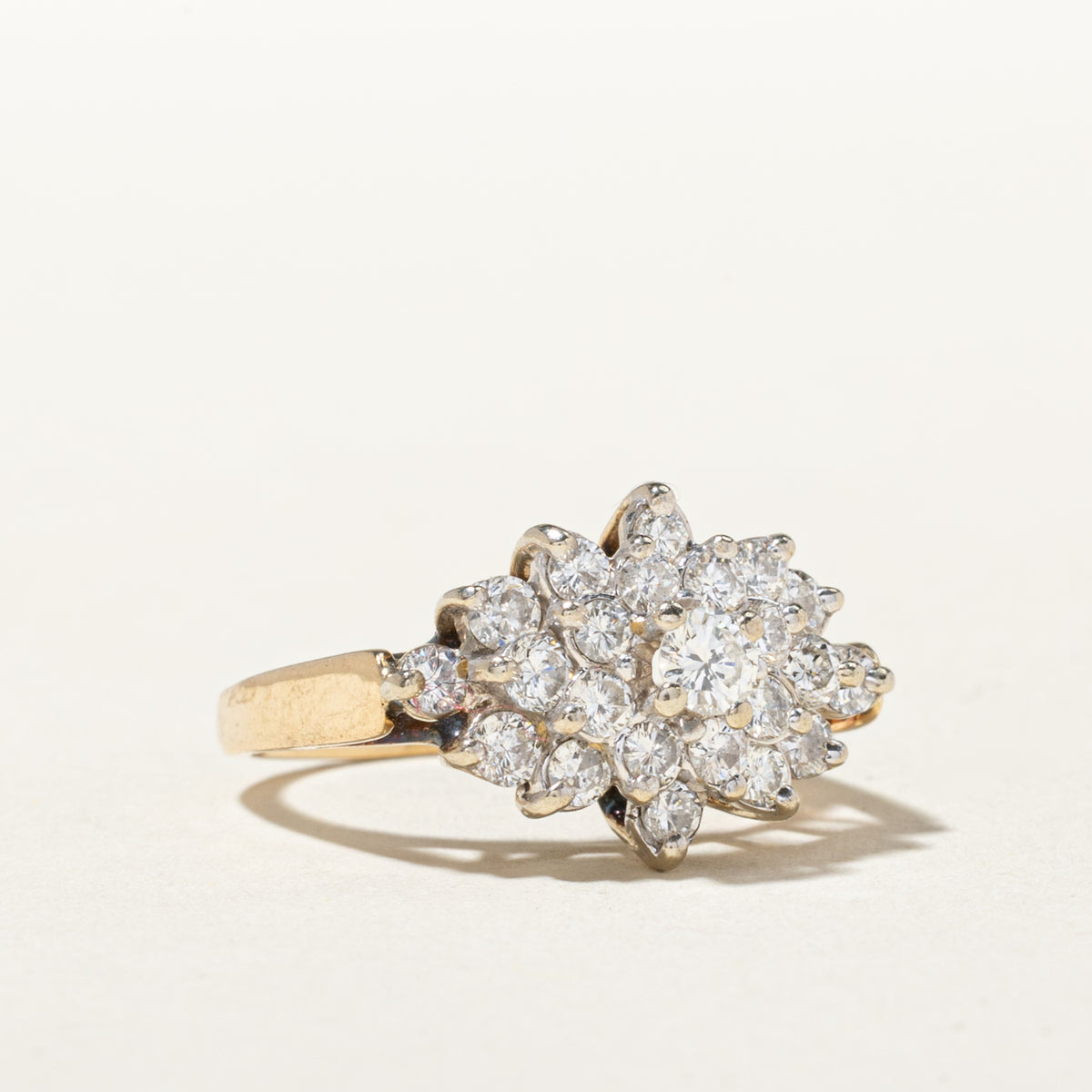 14k Diamond Floral Cluster Ring | 0.97ctw | SZ 5.75
