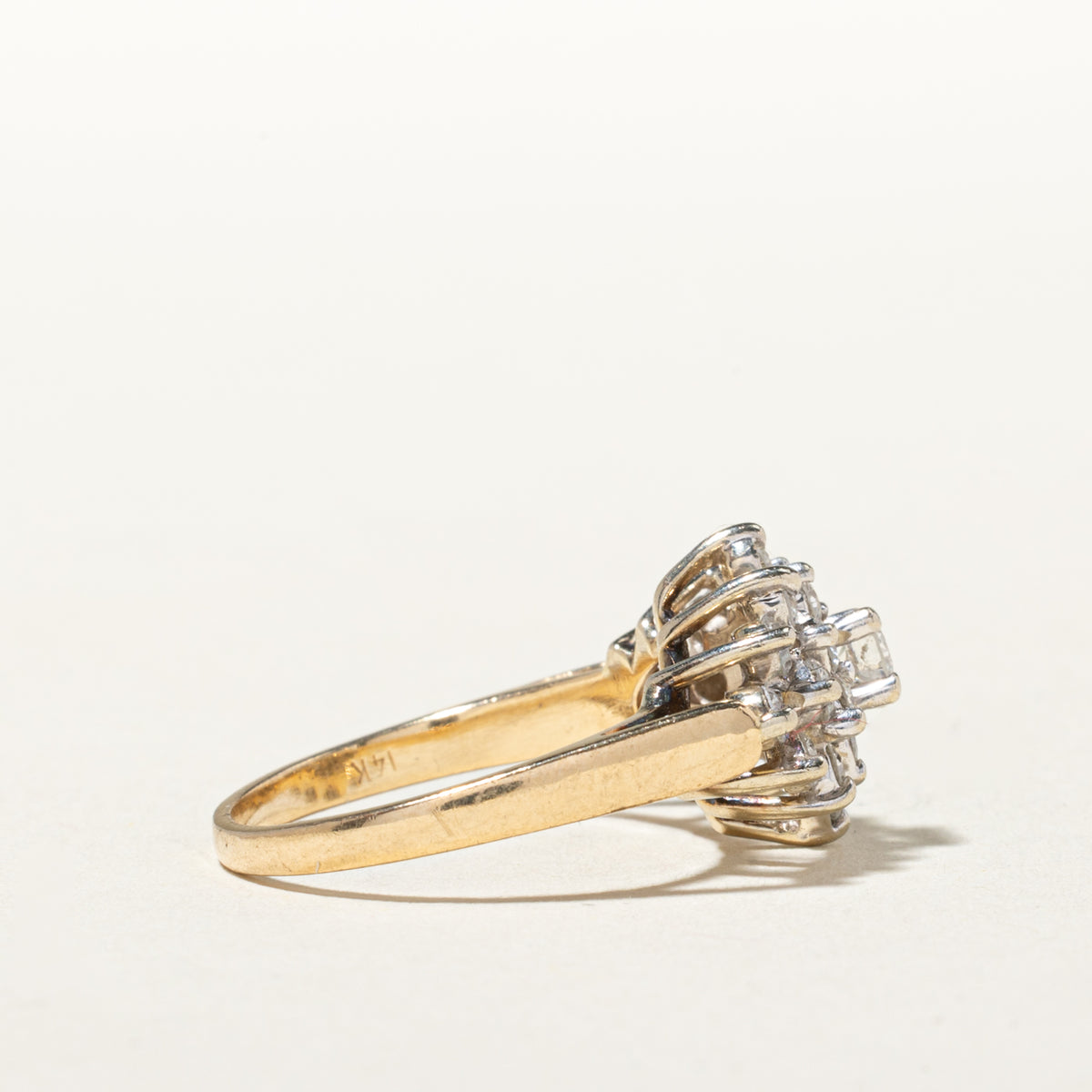 14k Diamond Floral Cluster Ring | 0.97ctw | SZ 5.75