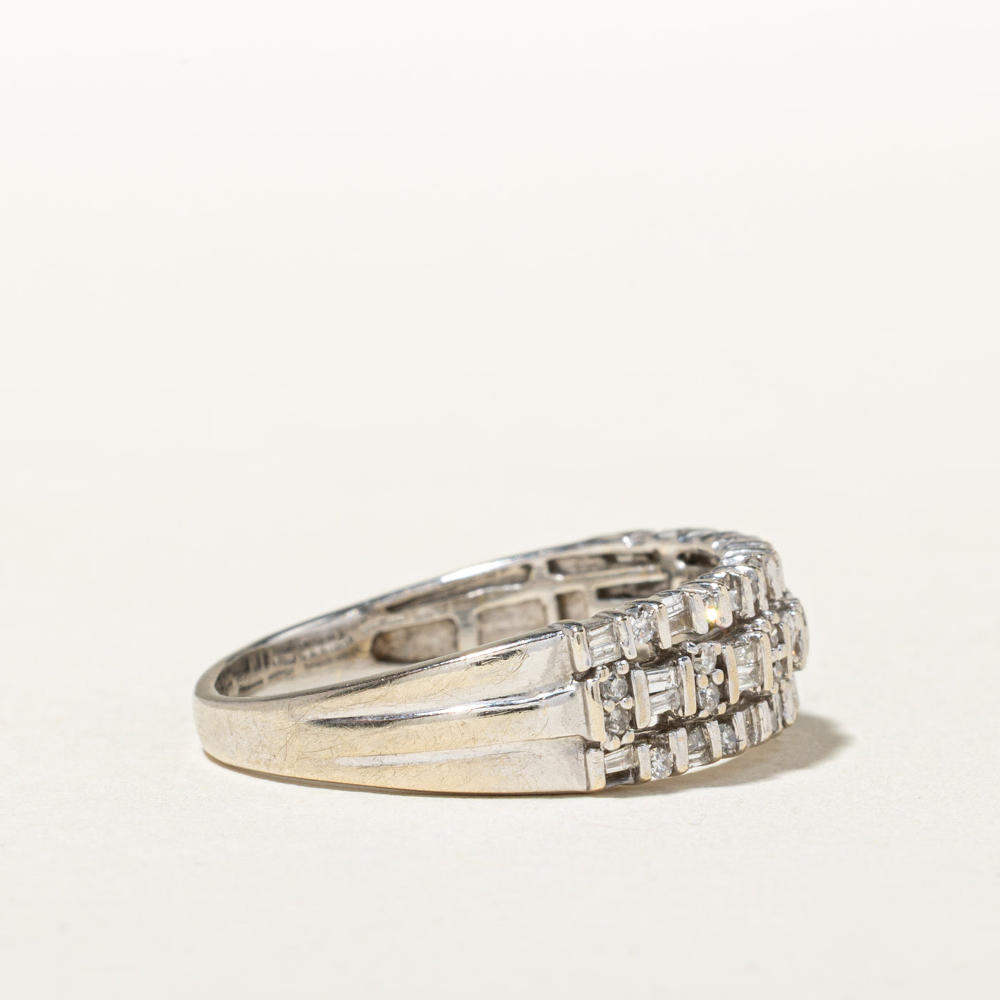 14k Multi Row Mixed Cut Diamond Band | 0.51ctw | 2.00mm | SZ 9.25