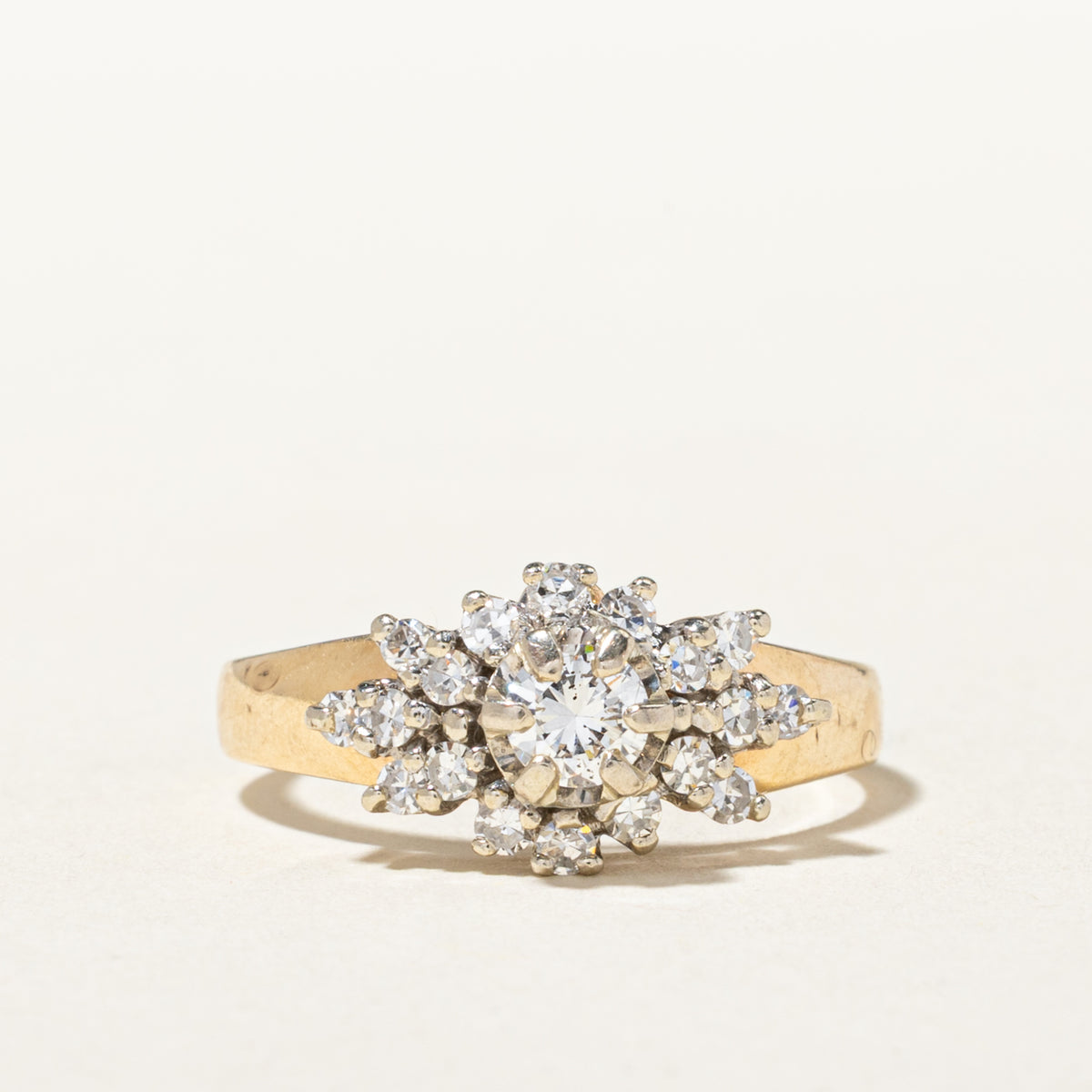 14k Illusion Set Diamond Cluster Ring | 0.67ctw | SZ 7.75