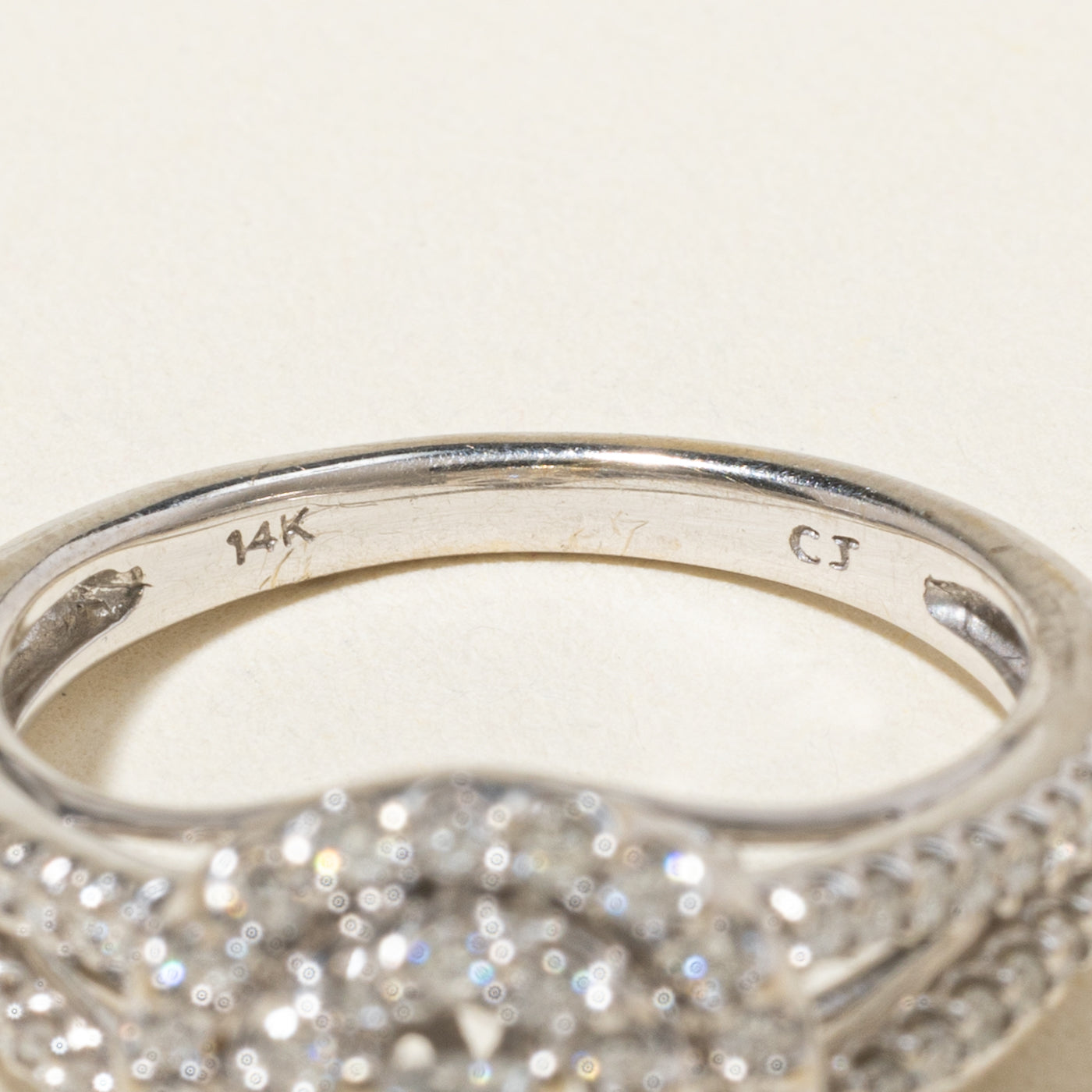 14k Diamond Double Halo Open Shank Ring | 0.90ctw | SZ 6.5