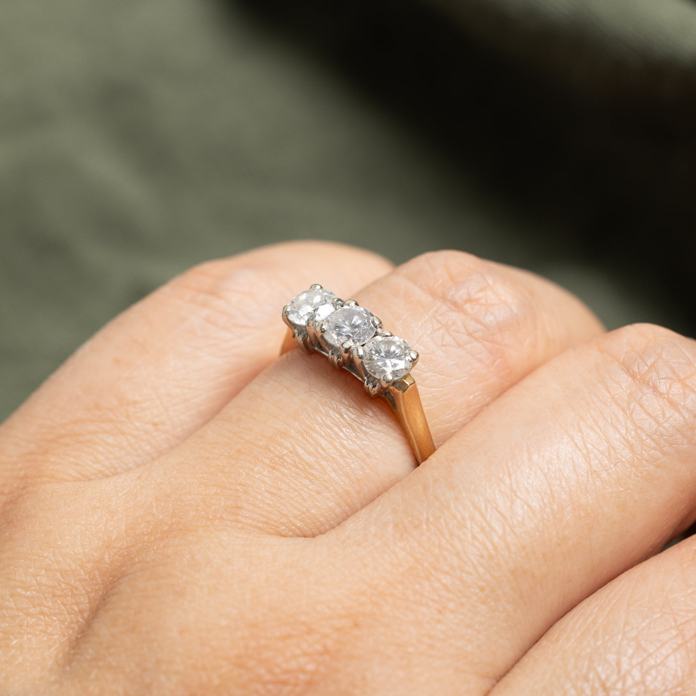 14k Three Stone Diamond Ring | 1.20ctw | SZ 7.25