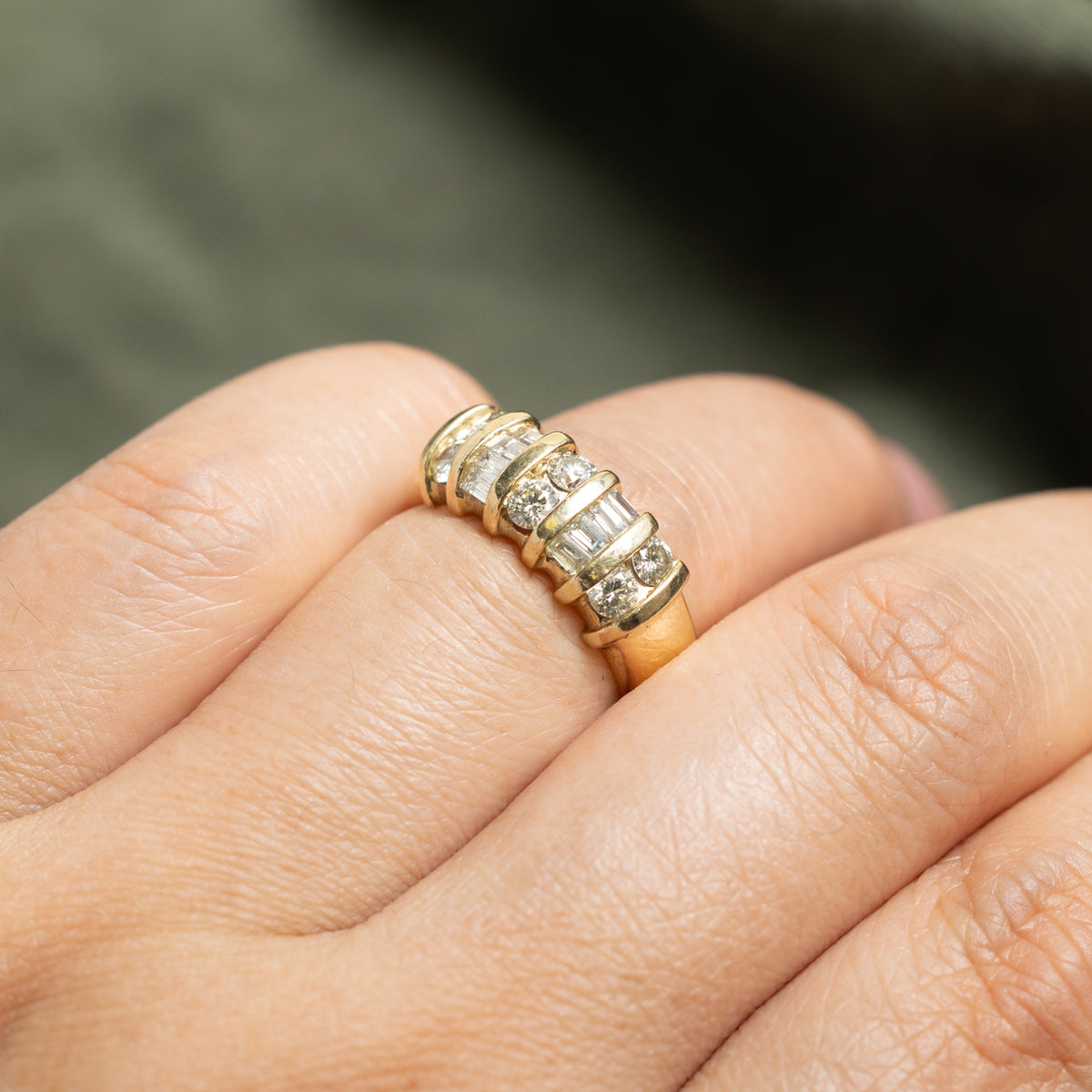 14k Multi Row Mixed Cut Diamond Ring | 0.93ctw | SZ 5