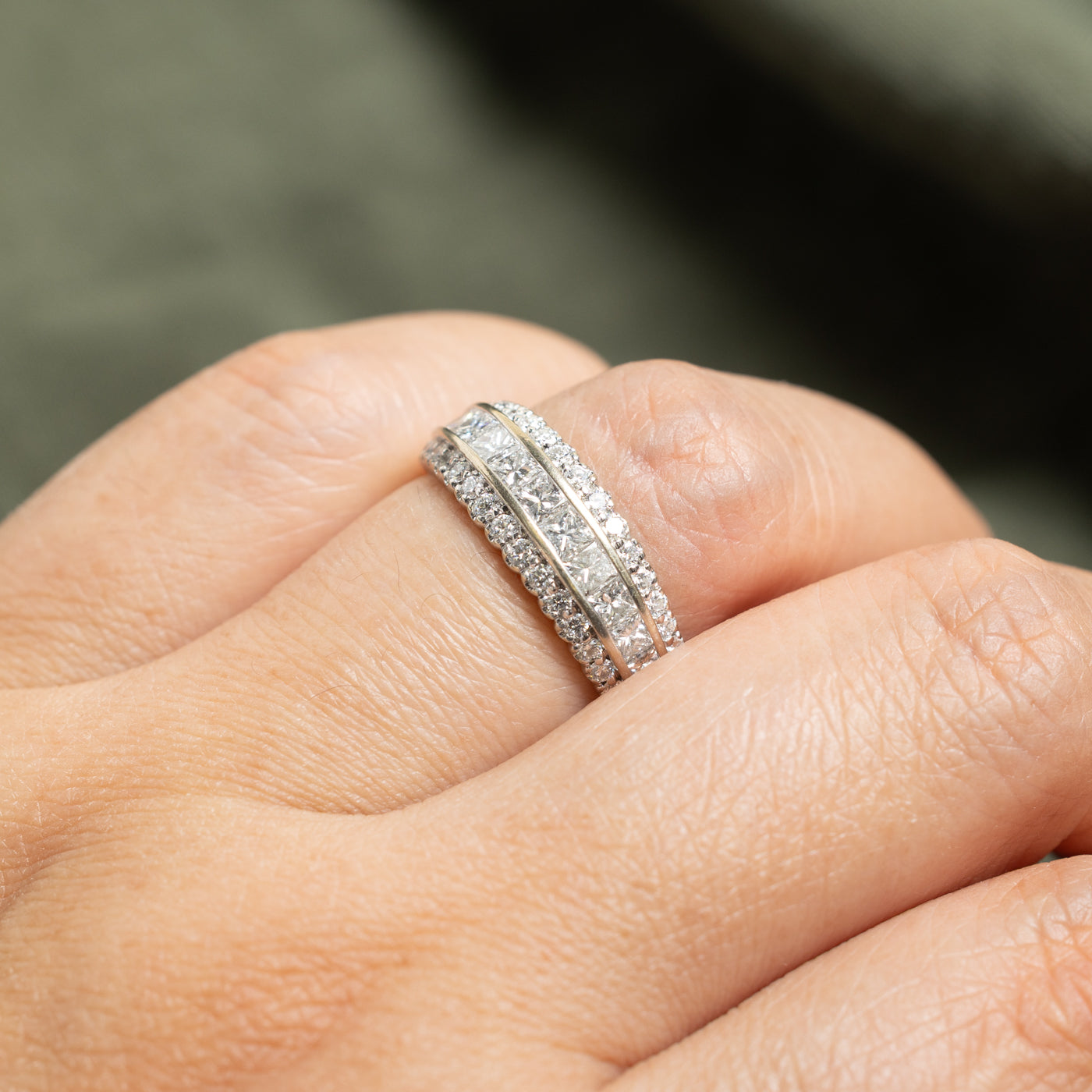 14k Multi Row Mixed Cut Diamond Band | 1.04ctw | 2.00mm | SZ 7