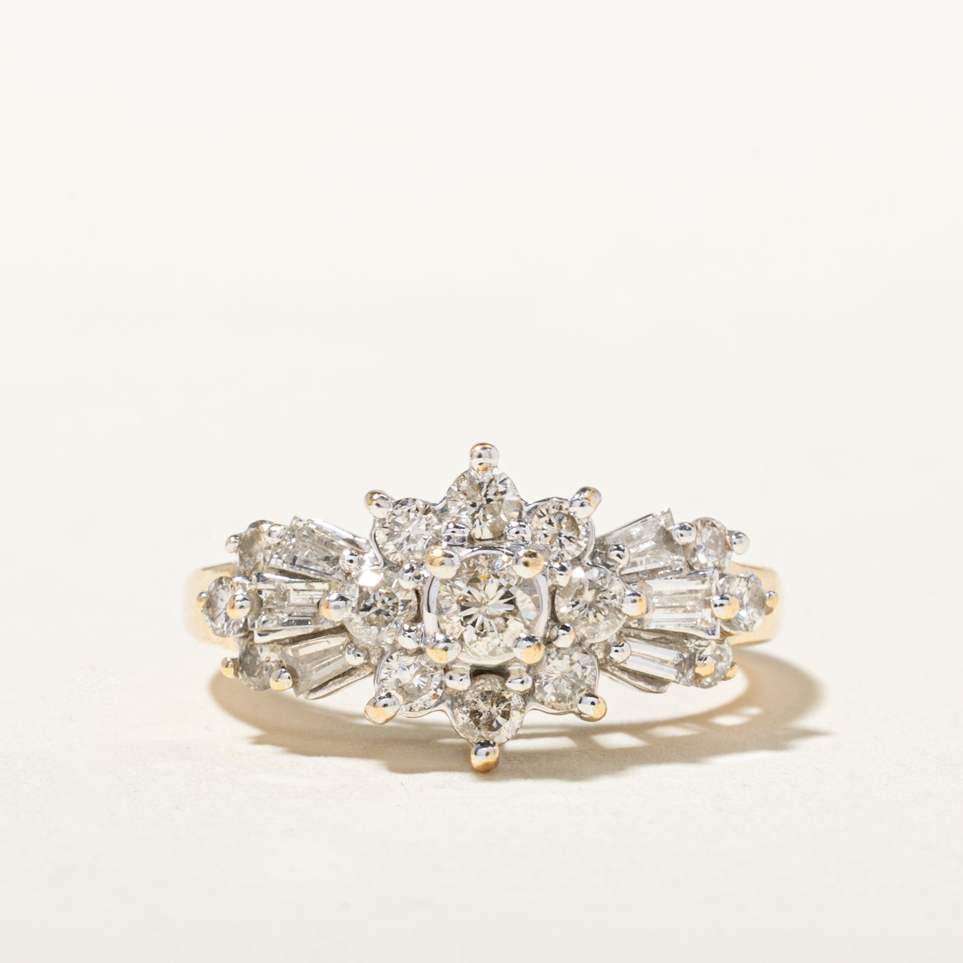 14k Diamond Floral Cluster Ring | 0.85ctw | SZ 6.25