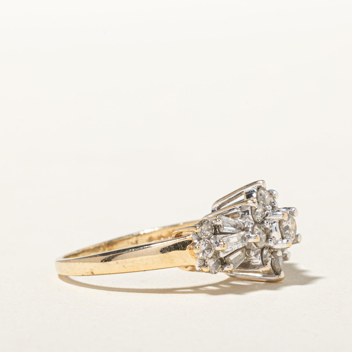 14k Diamond Floral Cluster Ring | 0.85ctw | SZ 6.25