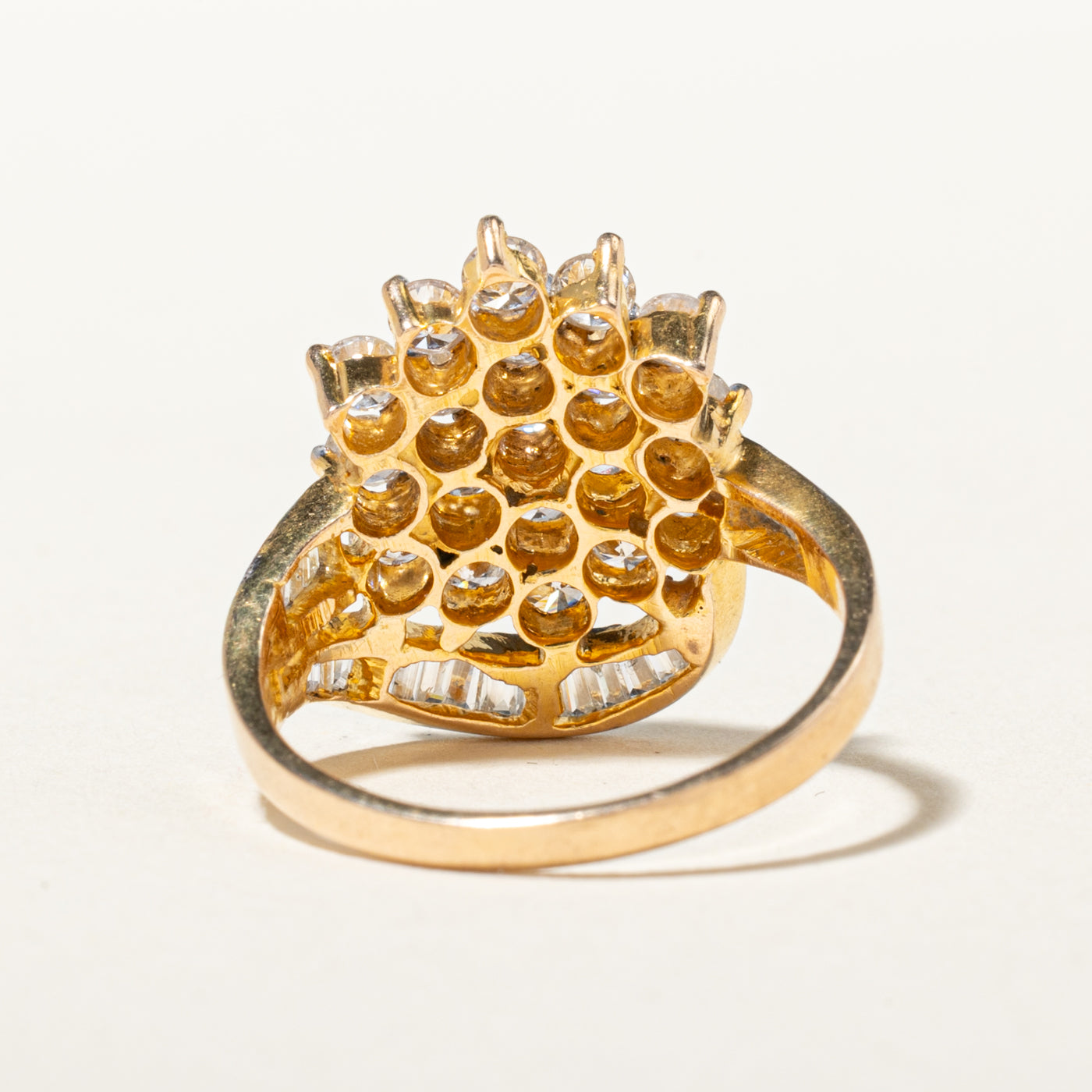 18k Diamond Floral Cluster Cocktail Ring | 1.99ctw | SZ 7.75