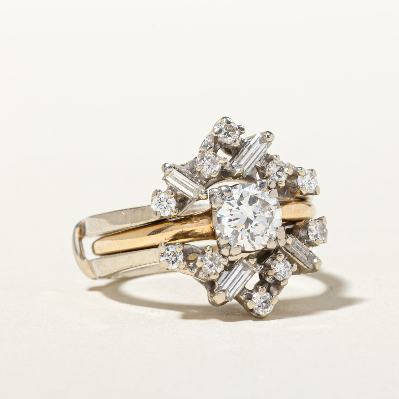 Birks' Diamond Cluster Star Geometric Wedding Ring Set | 0.72ct VS2 G/H, 0.71ctw | SZ 7.5